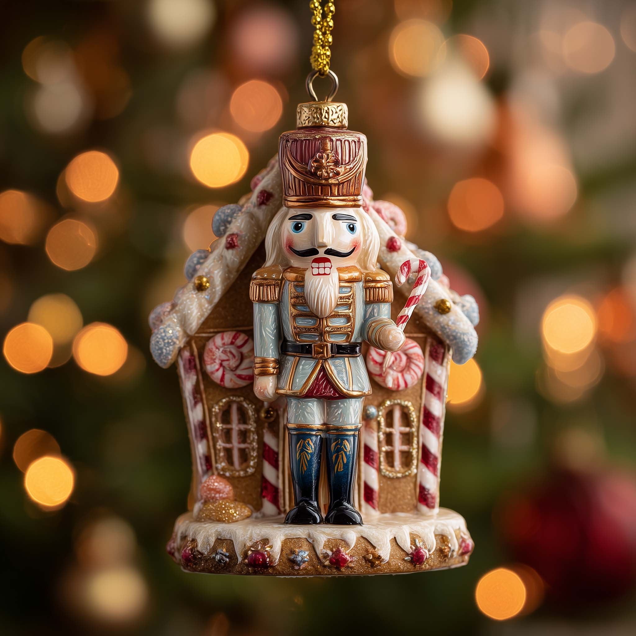 Nutcracker at the Gingerbread Door Christmas Ornament
