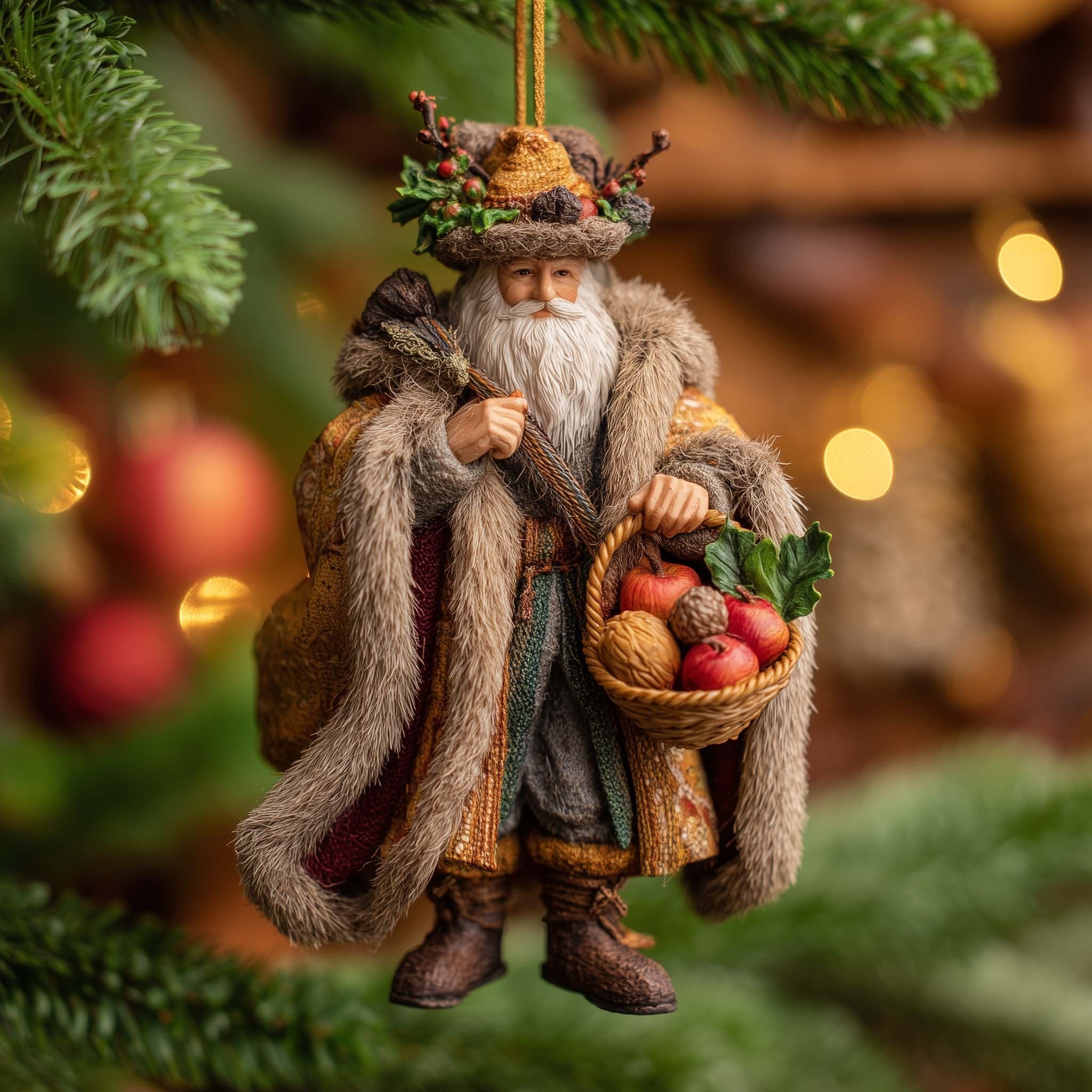 Woodland Saint Nicholas Christmas Ornament