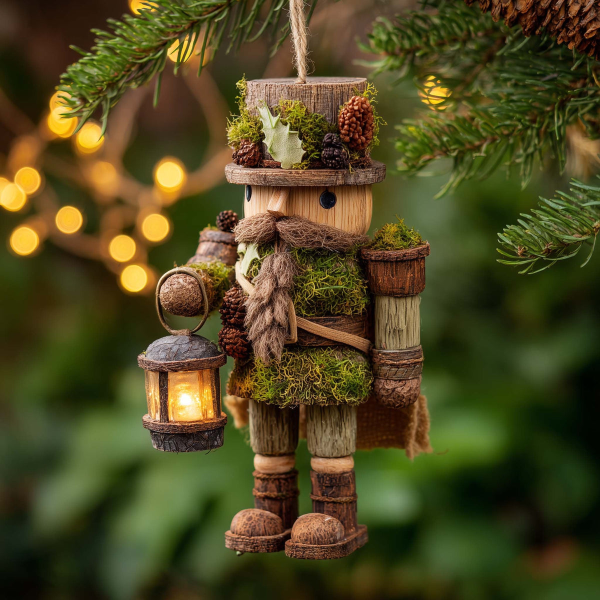 Woodland Nutcracker with a Lantern Christmas Ornament