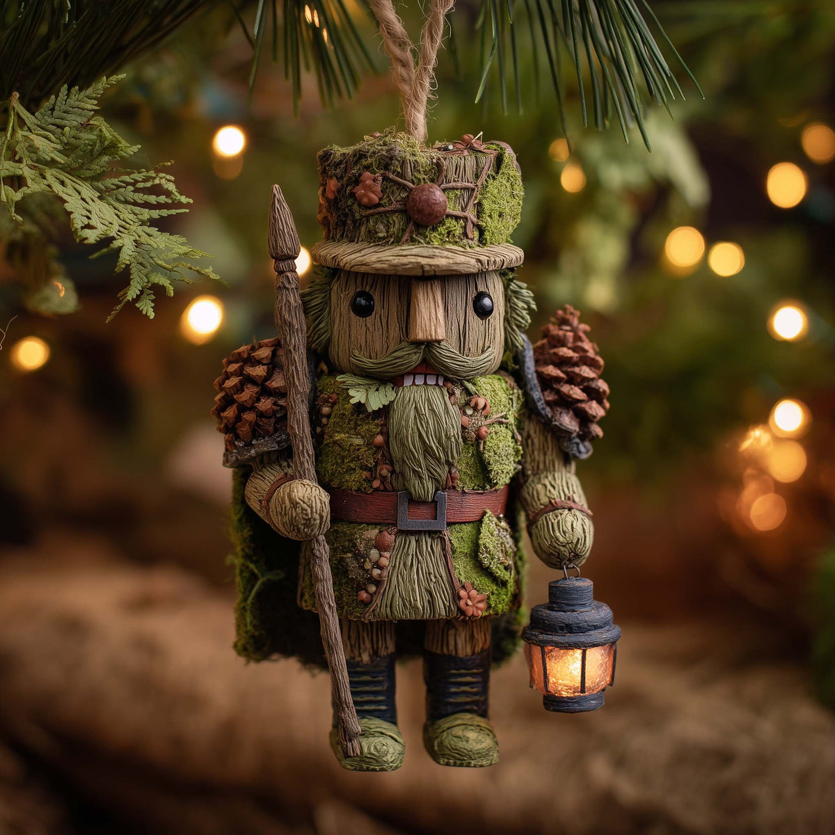 Pinecone Nutcracker Forester Christmas Ornament
