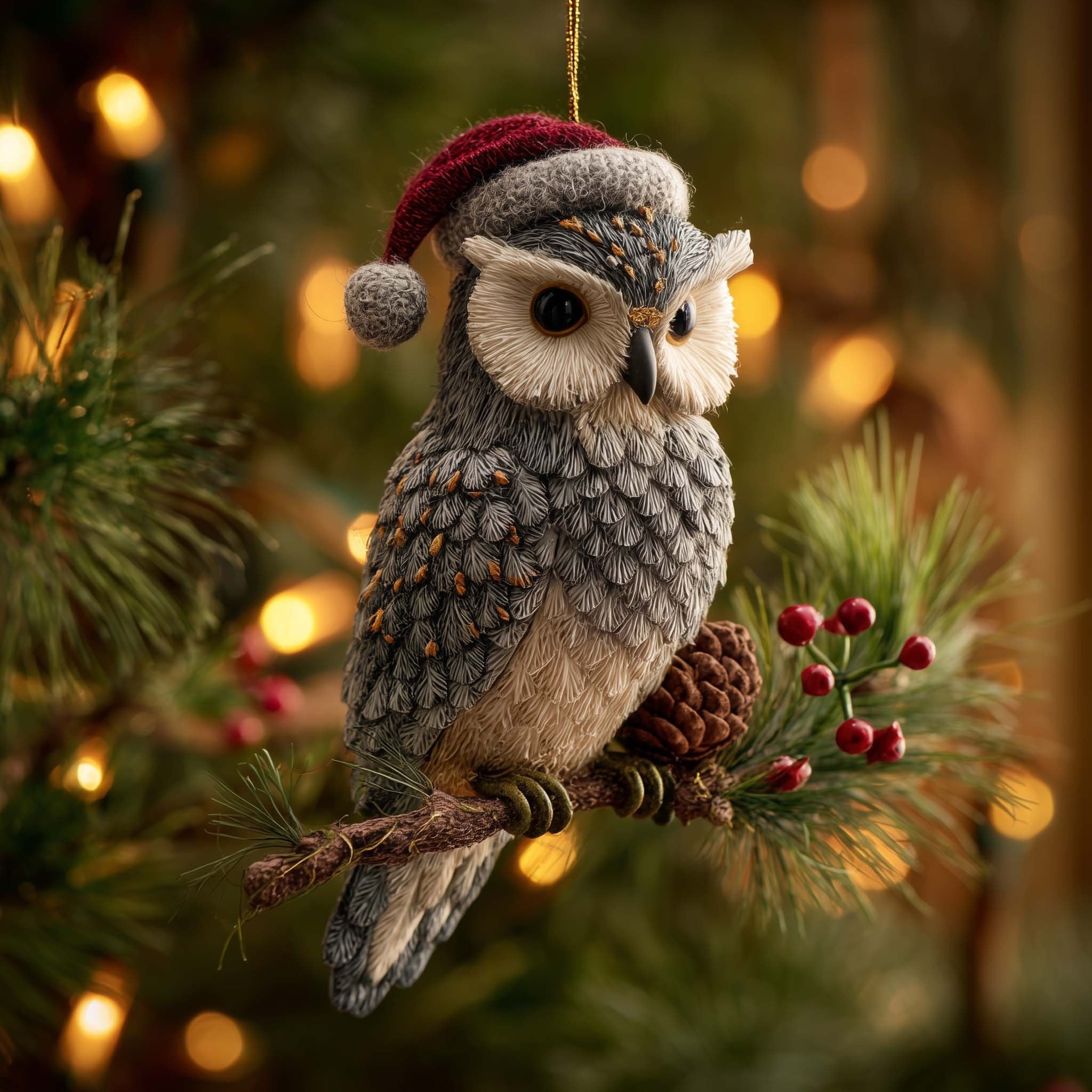 Woodland Guardian Owl Christmas Ornament