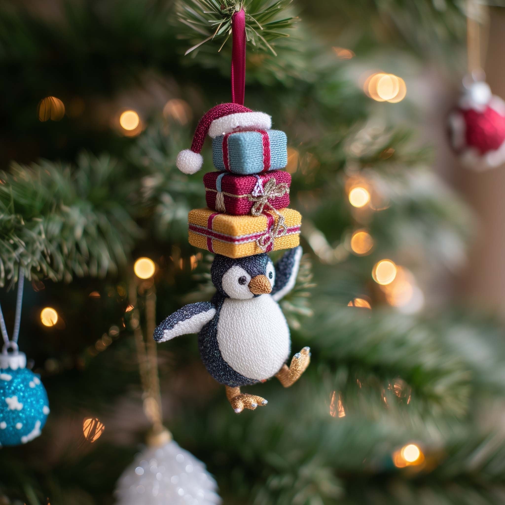 Gift Delivery Penguin Christmas Ornament
