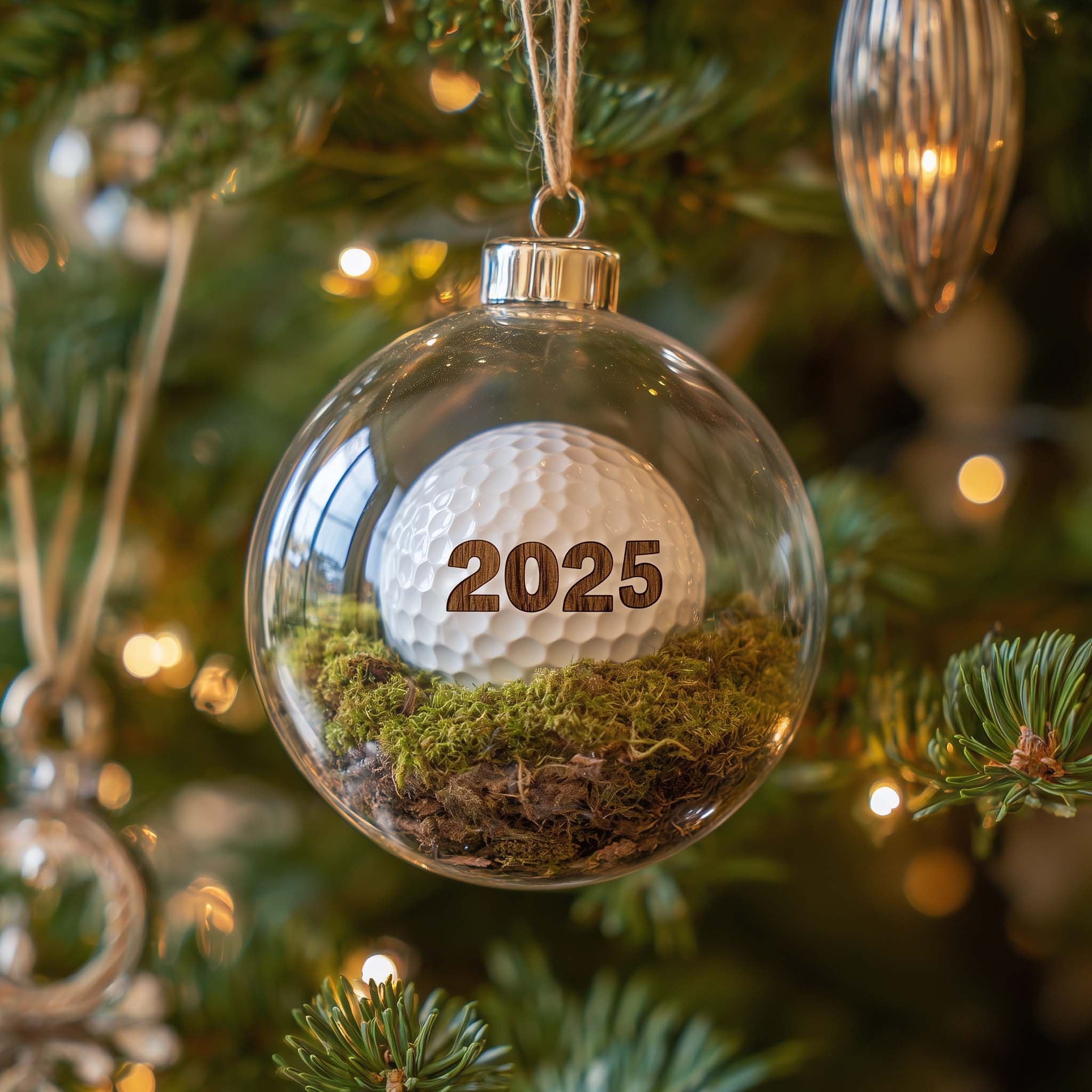 Golf Ball 2025 Keepsake Globe Christmas Ornament