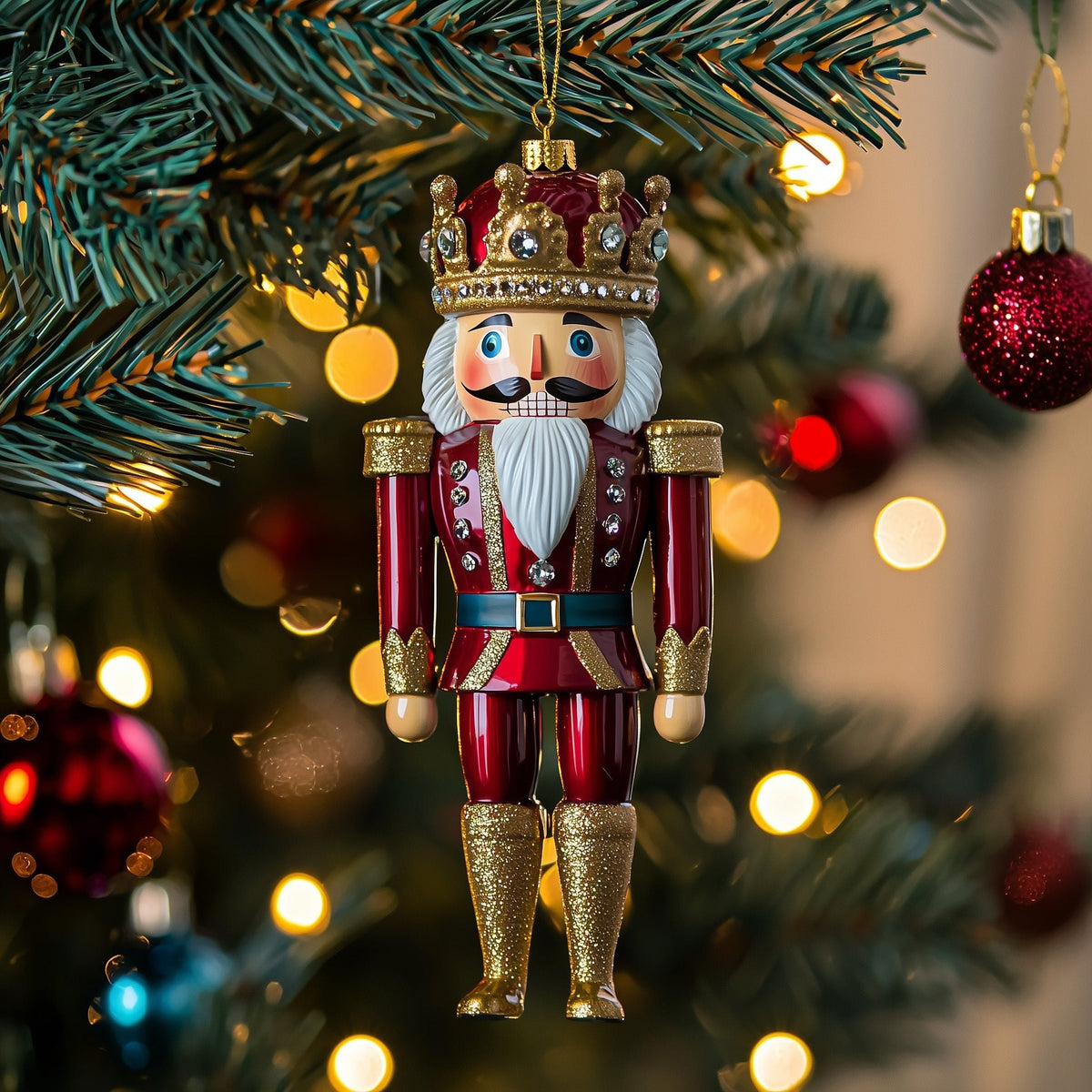 Crimson King Nutcracker Christmas Ornament