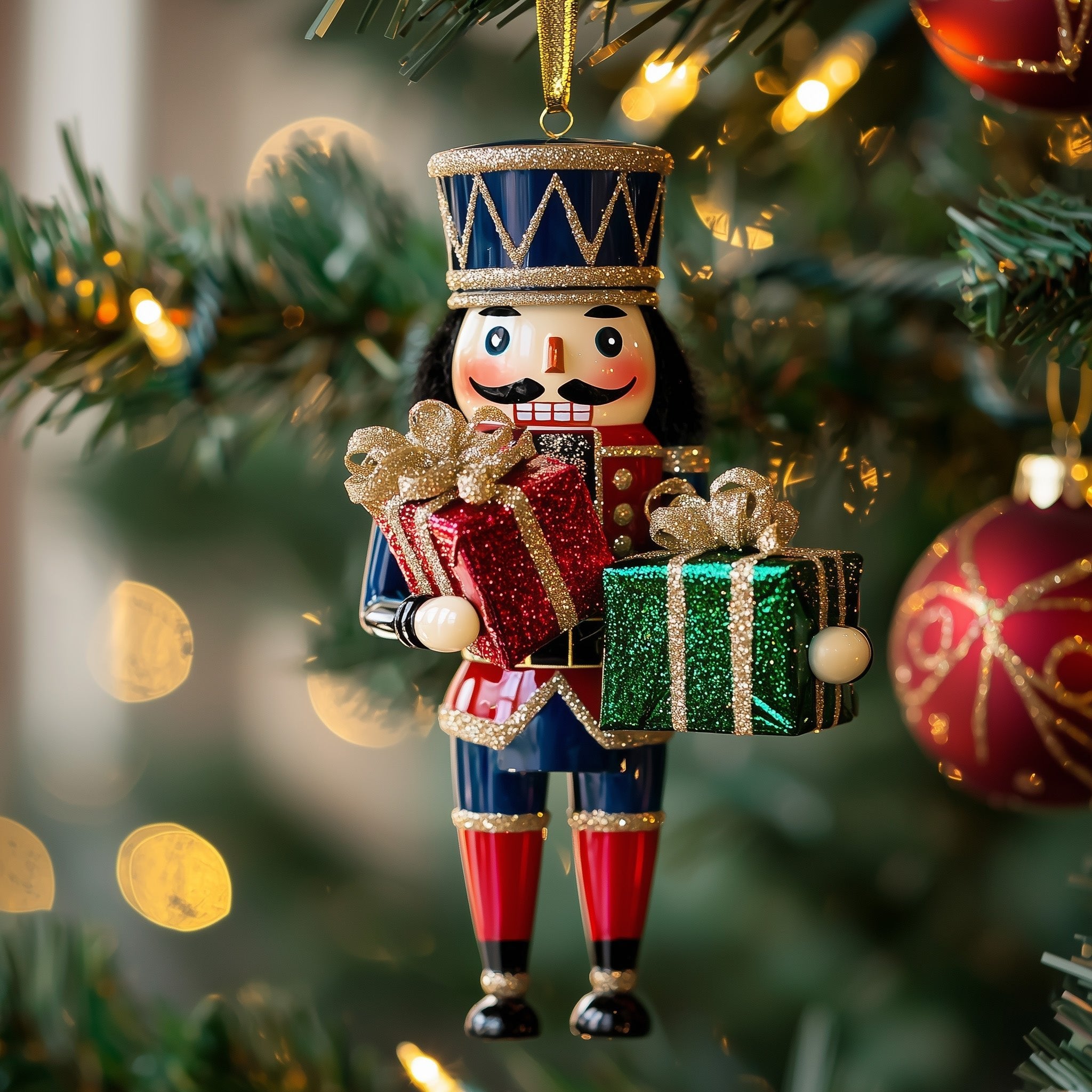 Nutcracker Bearing Gifts Christmas Ornament
