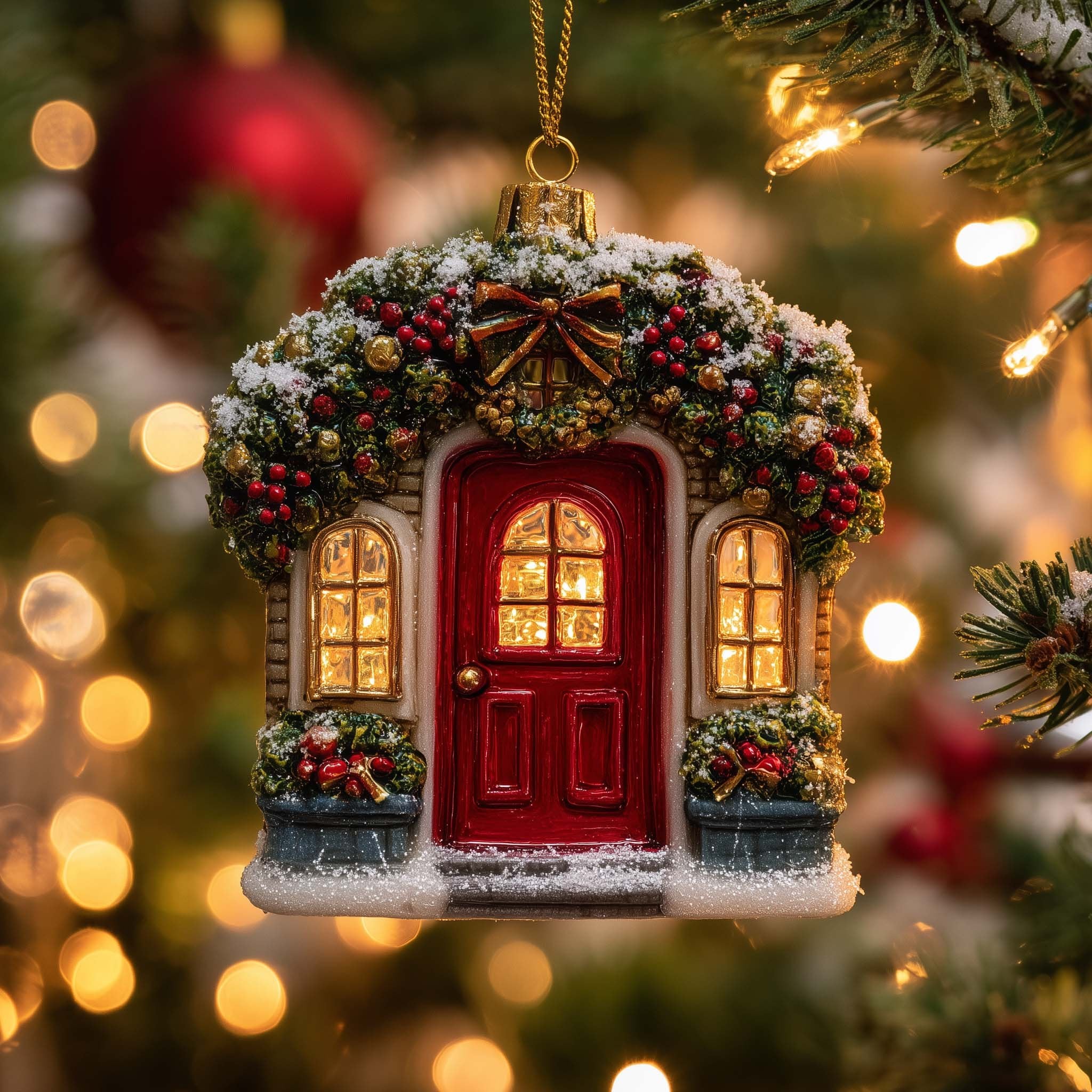 Berry Garland Red Door Christmas Ornament