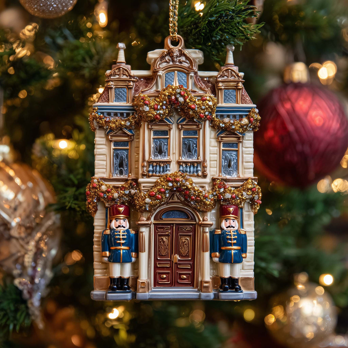 Victorian Townhouse Facade Christmas Ornament