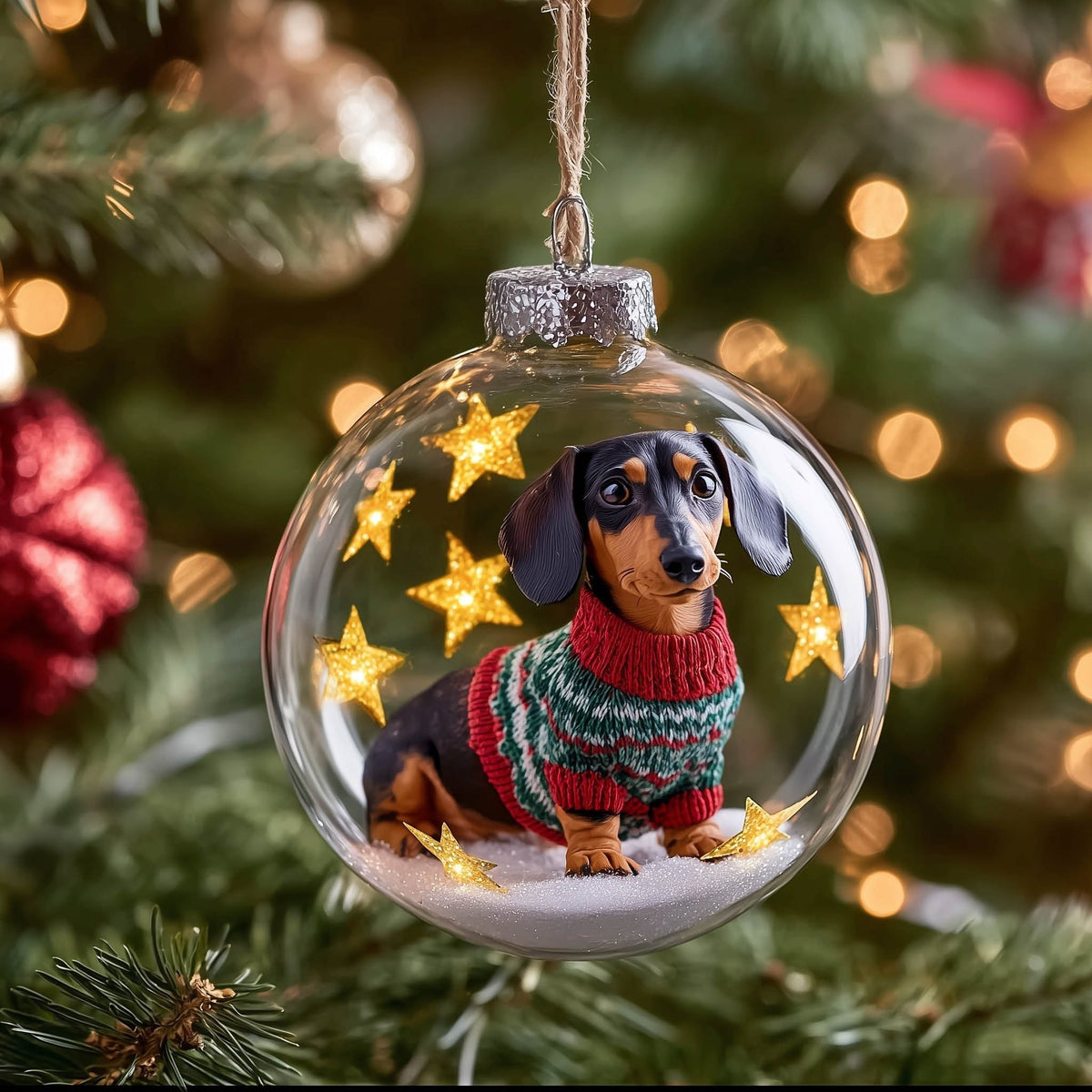 Dachshund Holiday Christmas Ornament