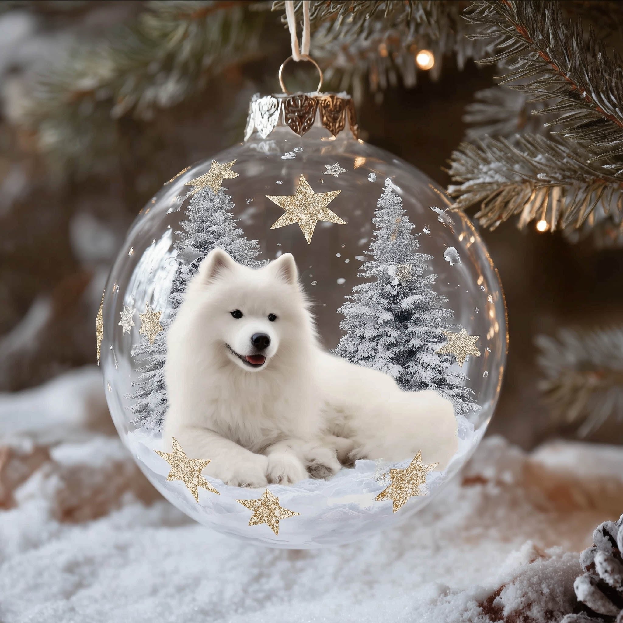 Winter Samoyed Christmas Ornament