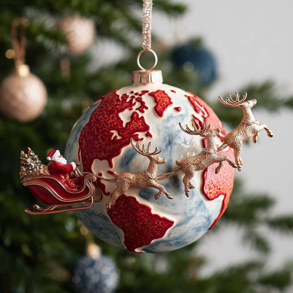 Santa Sleigh Christmas Ornament