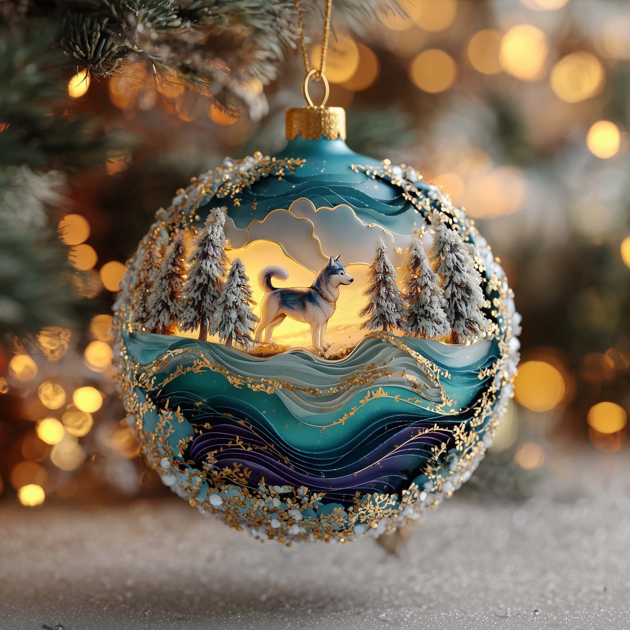 Husky Pride Christmas Ornament