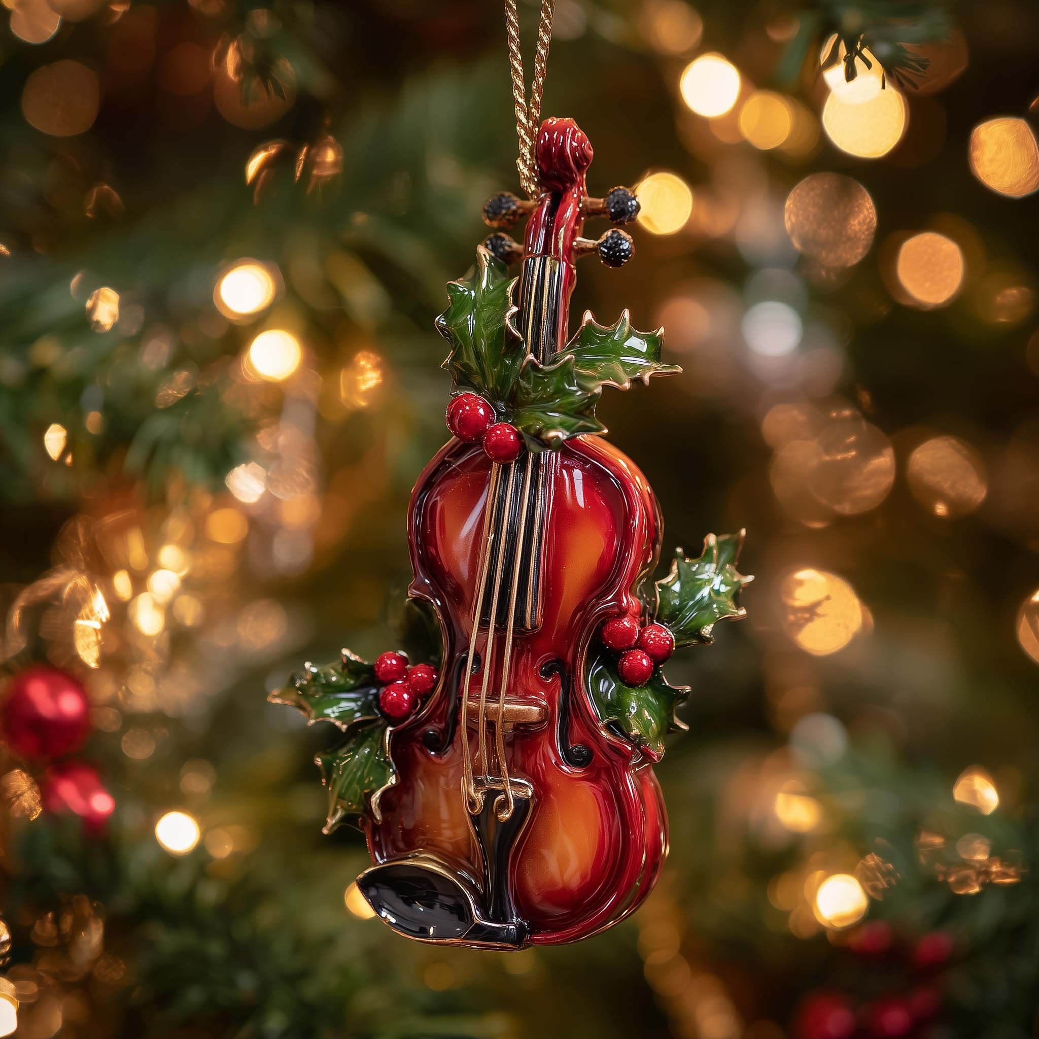 Holly Harmony Christmas Ornament