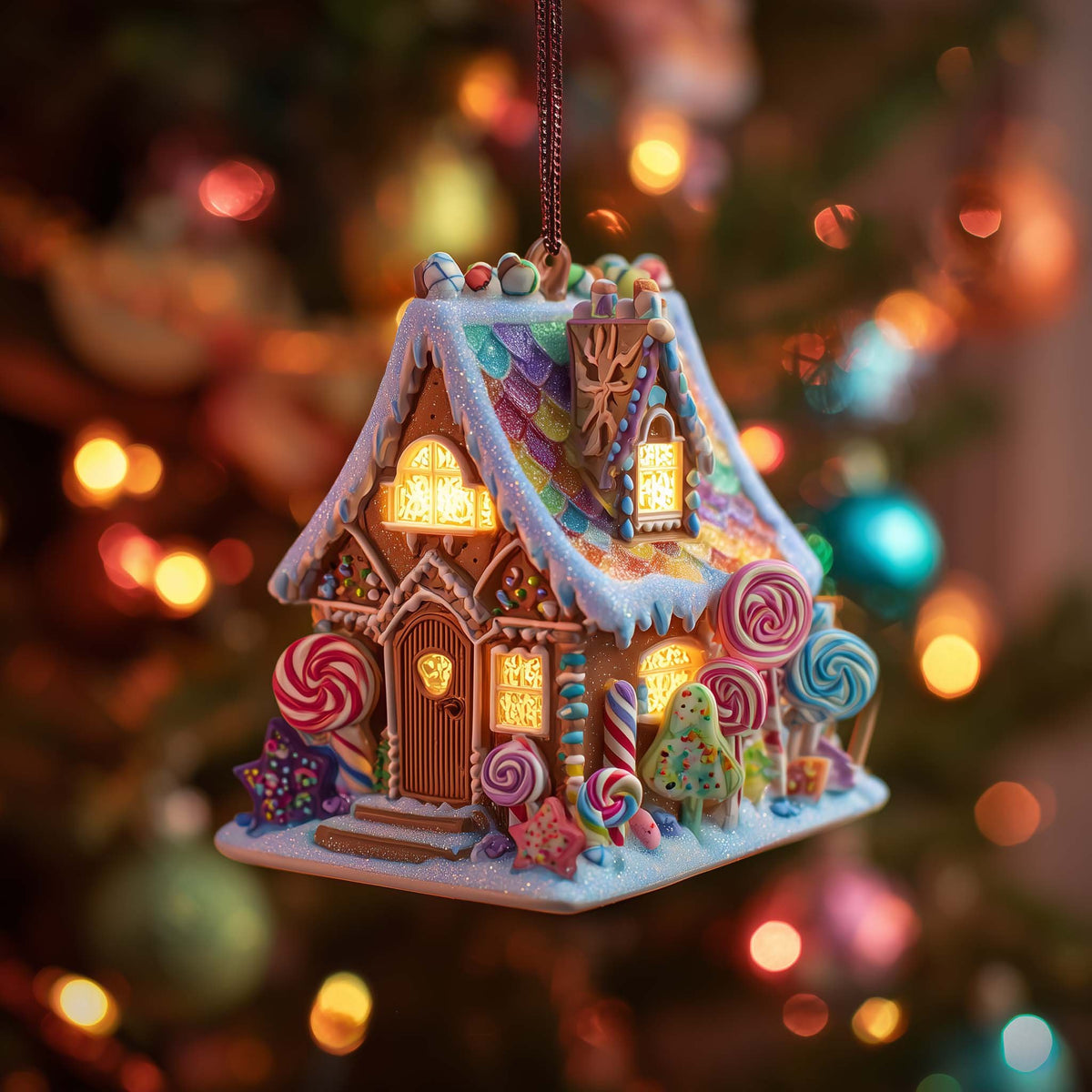 Candy Cottage Delight Christmas Ornament