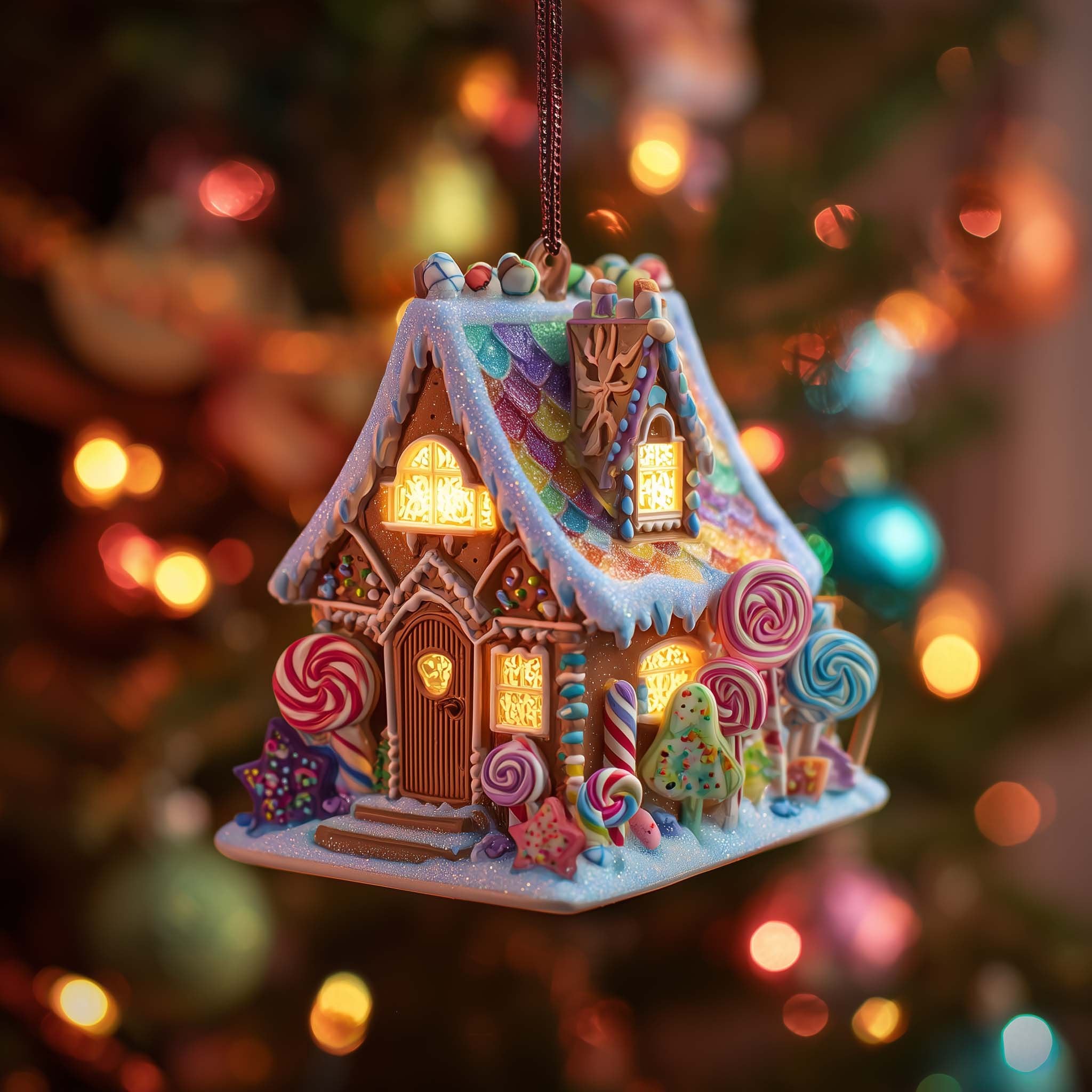Candy Cottage Delight Christmas Ornament