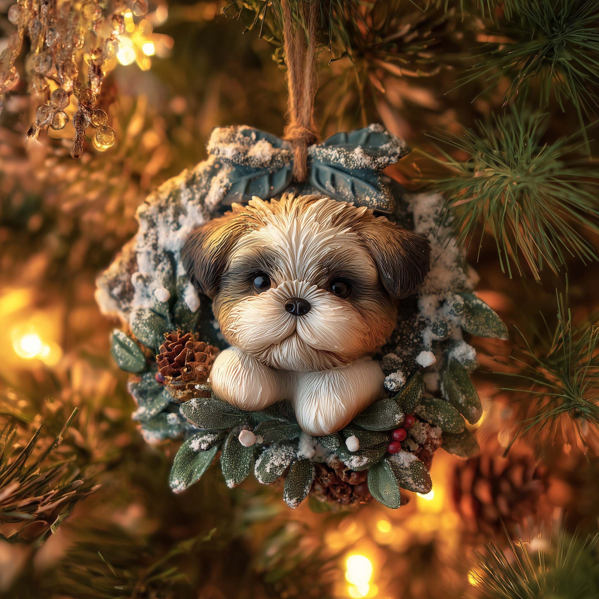 Snowy Peek Christmas Ornament