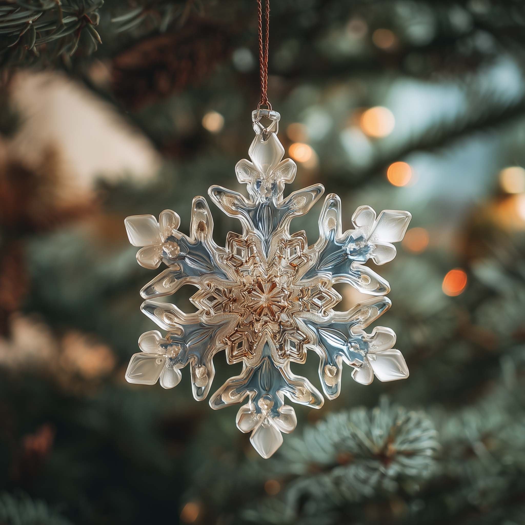 Crystal Frost Bloom Christmas Ornament