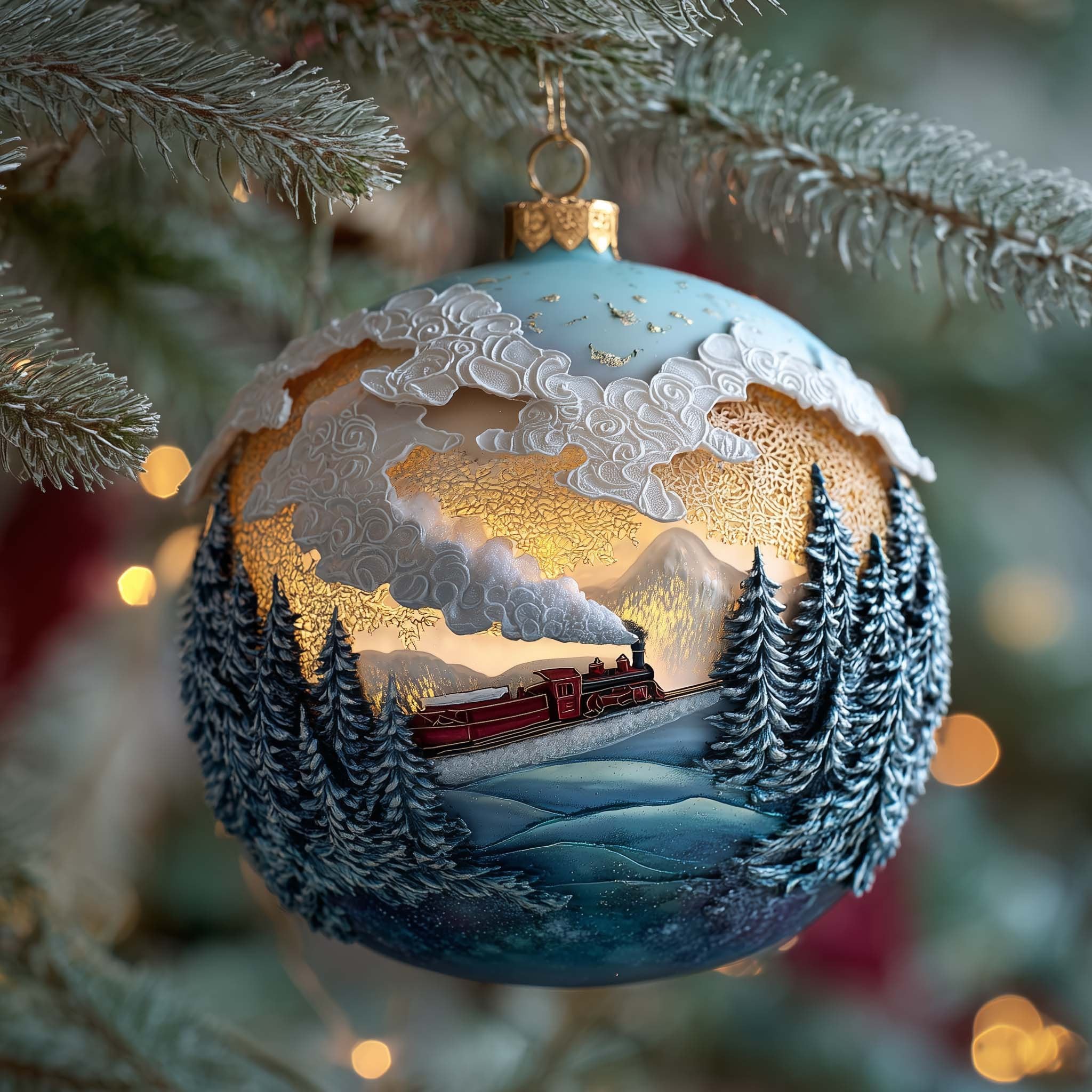Golden Steam Express Christmas Ornament