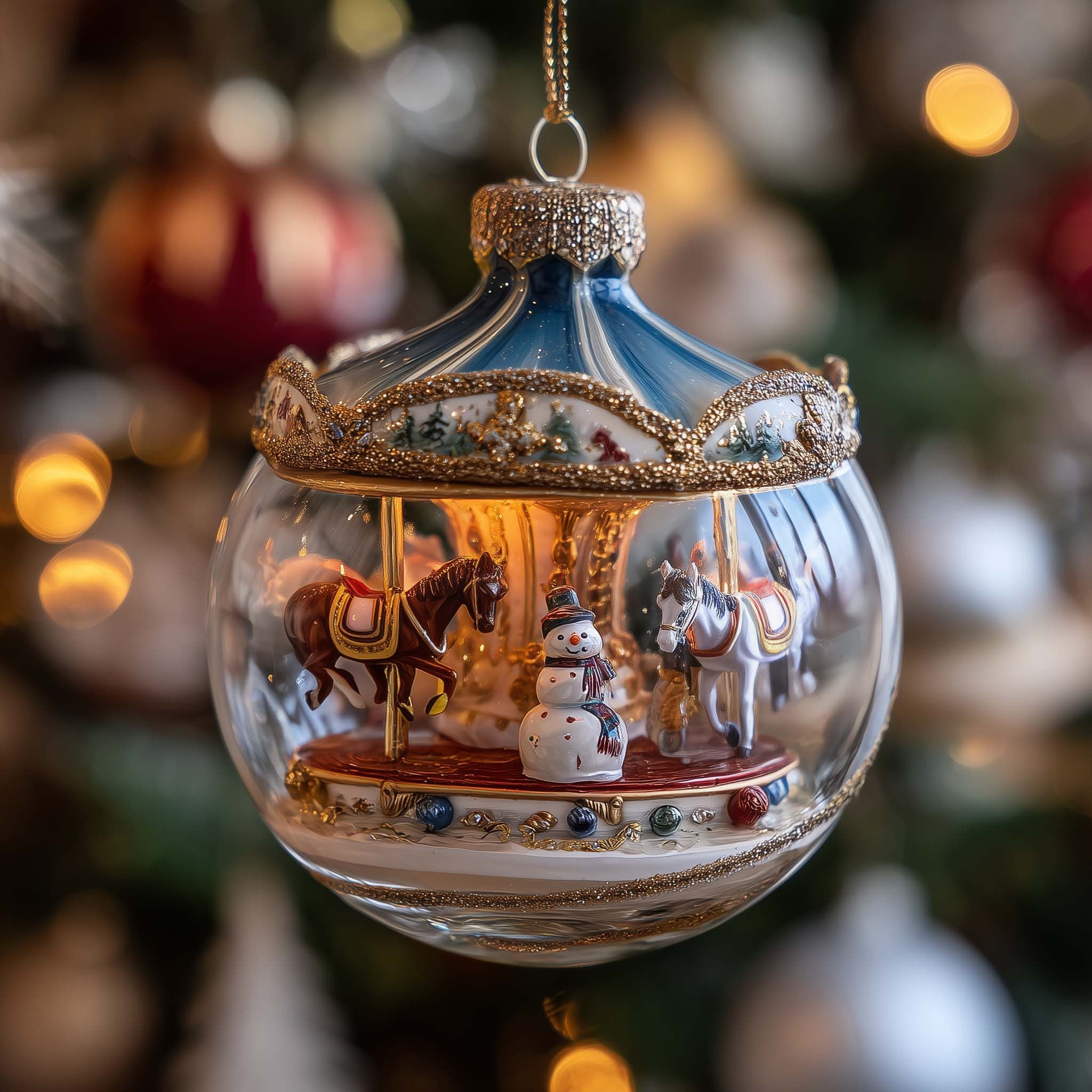 Winter Carousel Delight Christmas Ornament