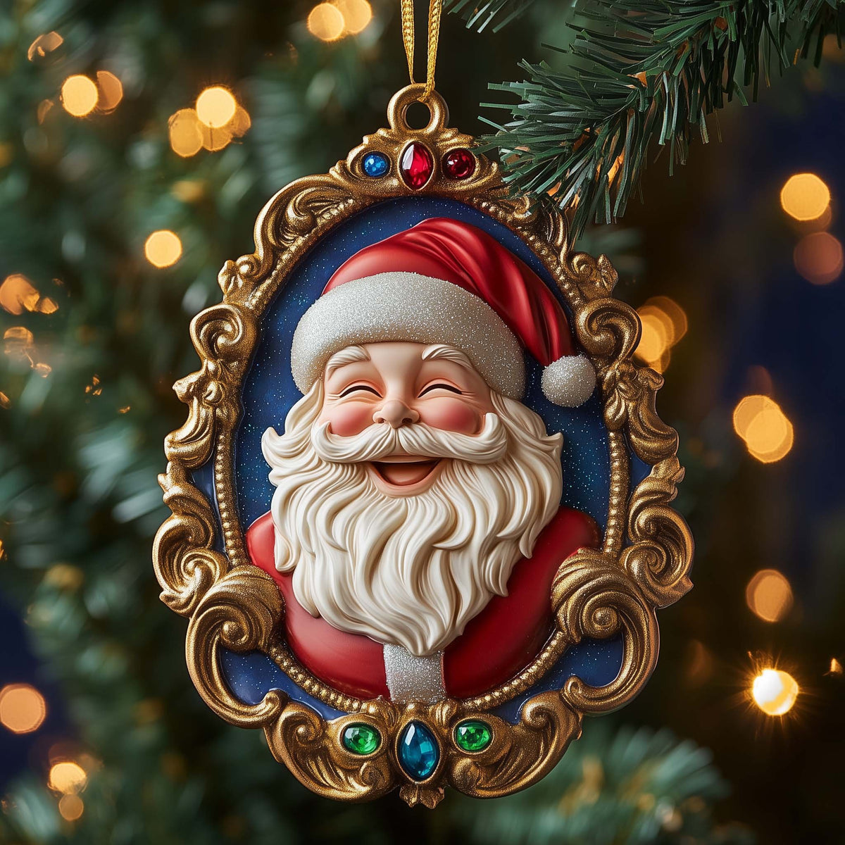 Framed Santa Christmas Ornament