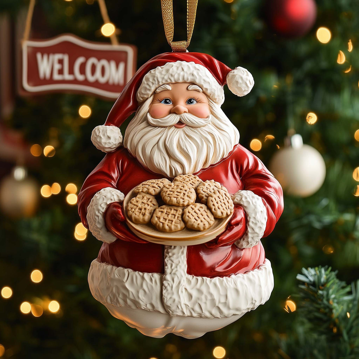 Cookie Santa Christmas Ornament