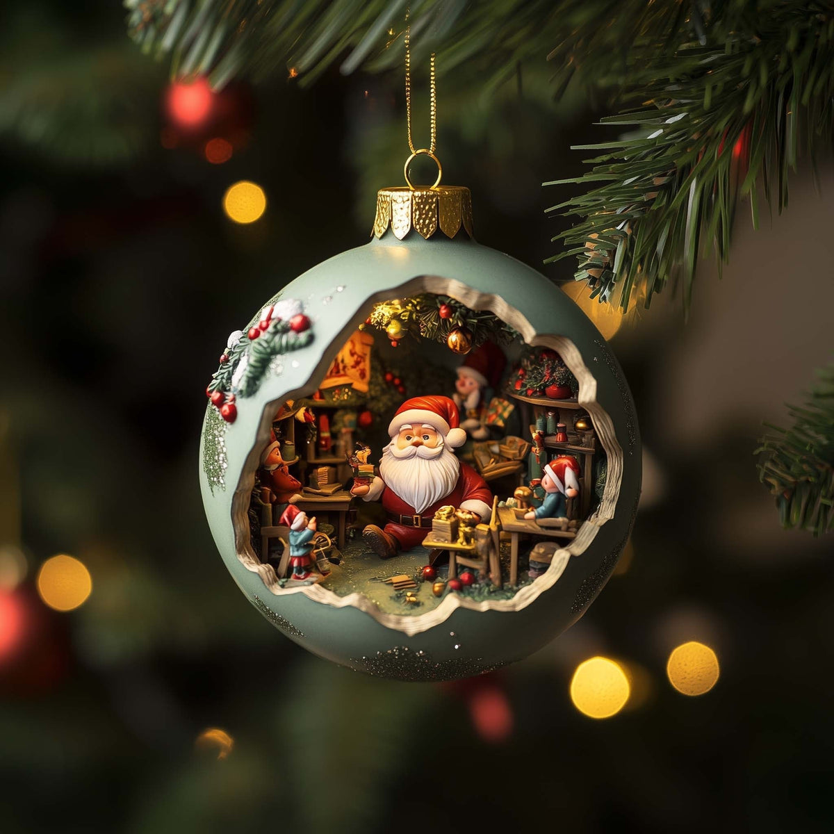 Workshop Diorama Christmas Ornament