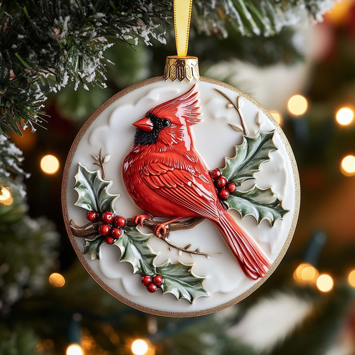 Jeweled Cardinal Christmas Ornament