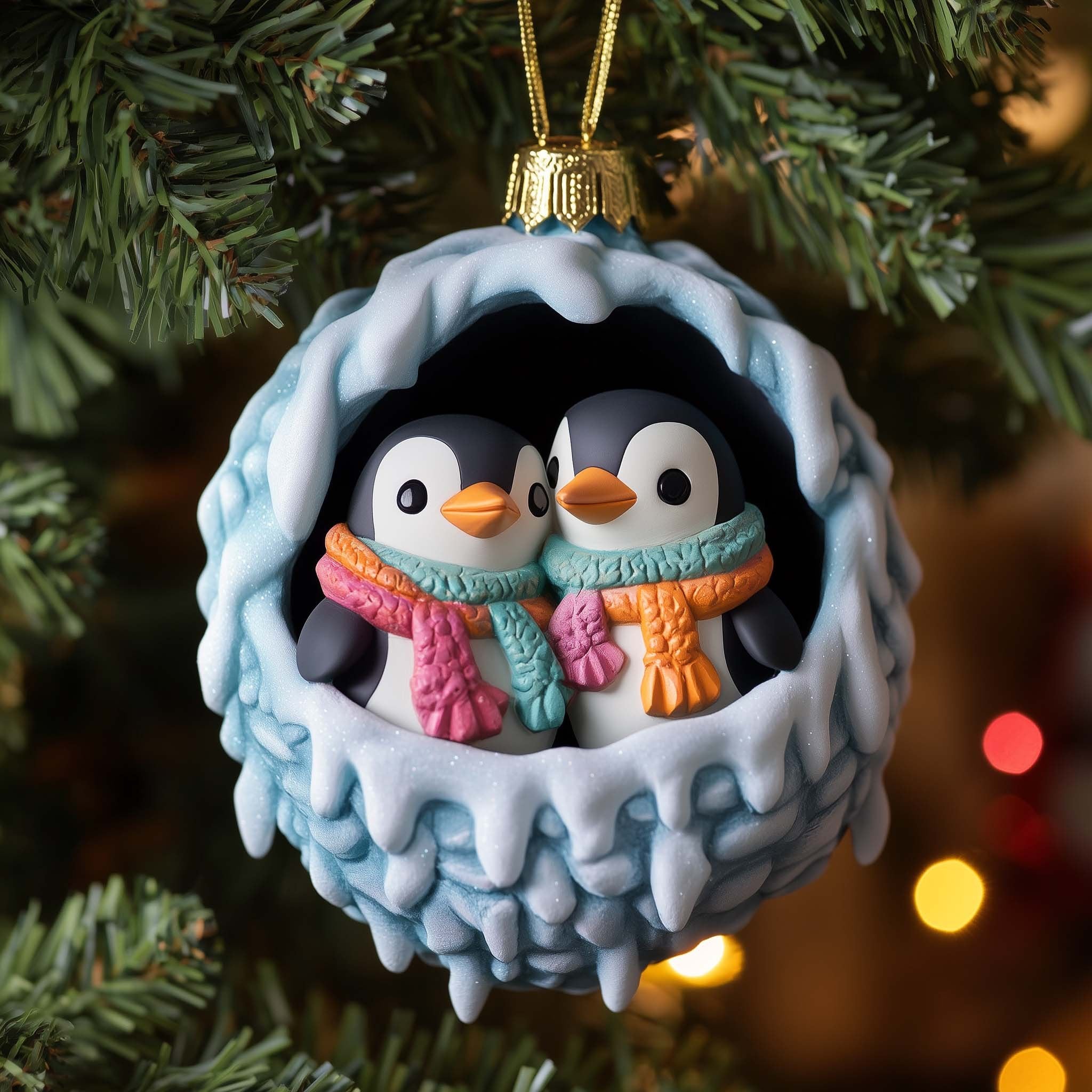 Penguin Pair Christmas Ornament