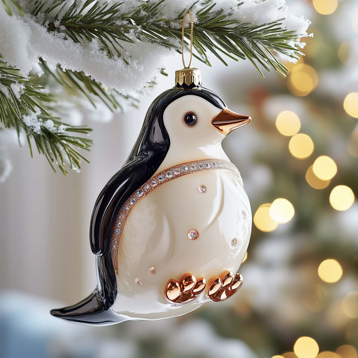 Jeweled Penguin Christmas Ornament