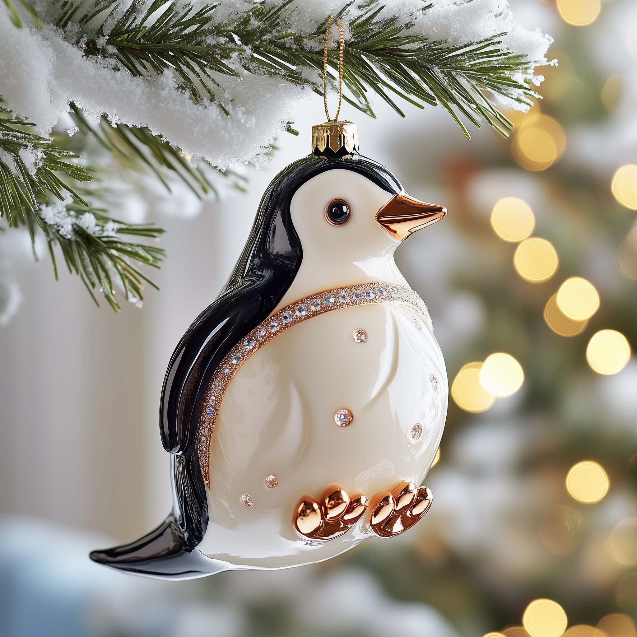 Jeweled Penguin Christmas Ornament