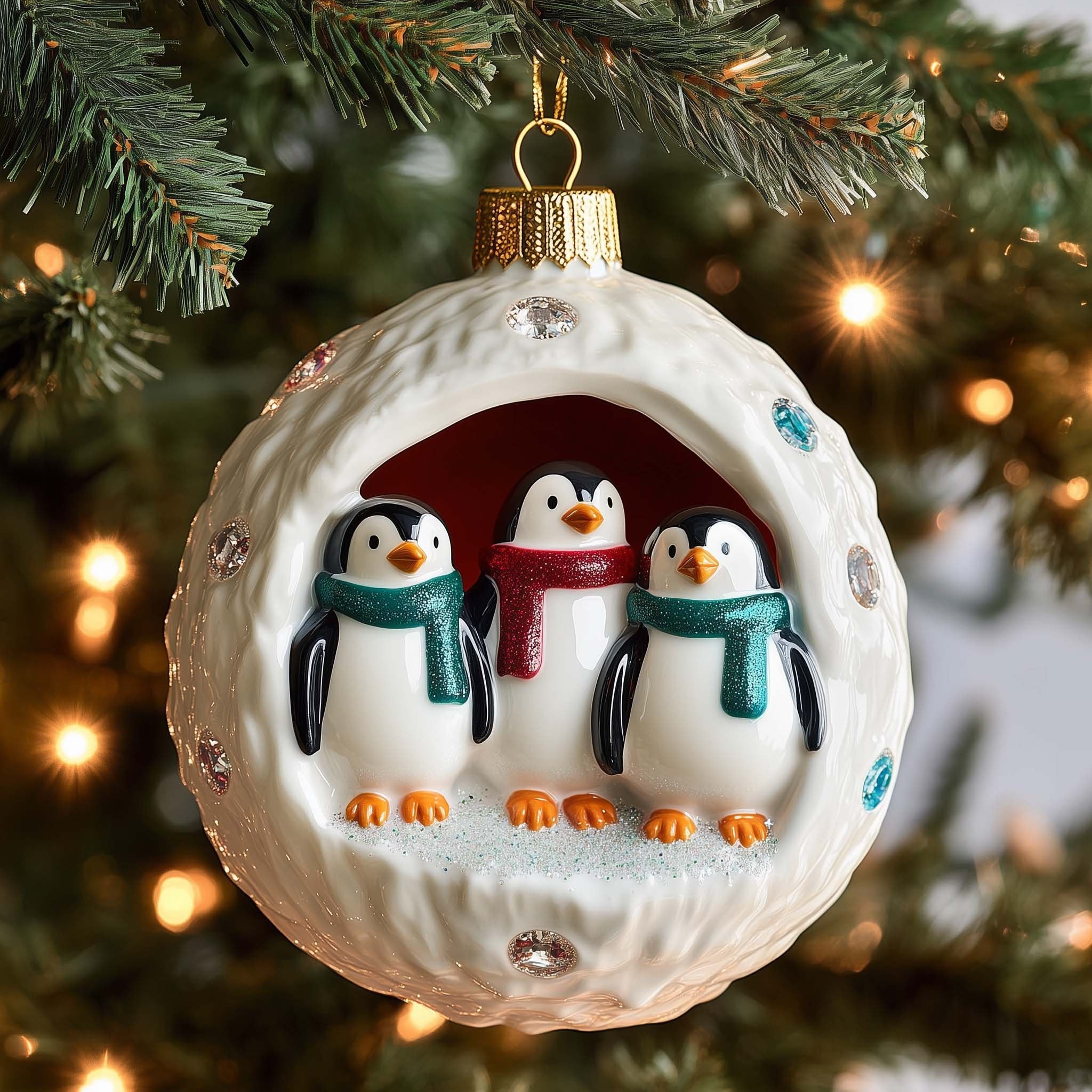 Penguin Trio Christmas Ornament
