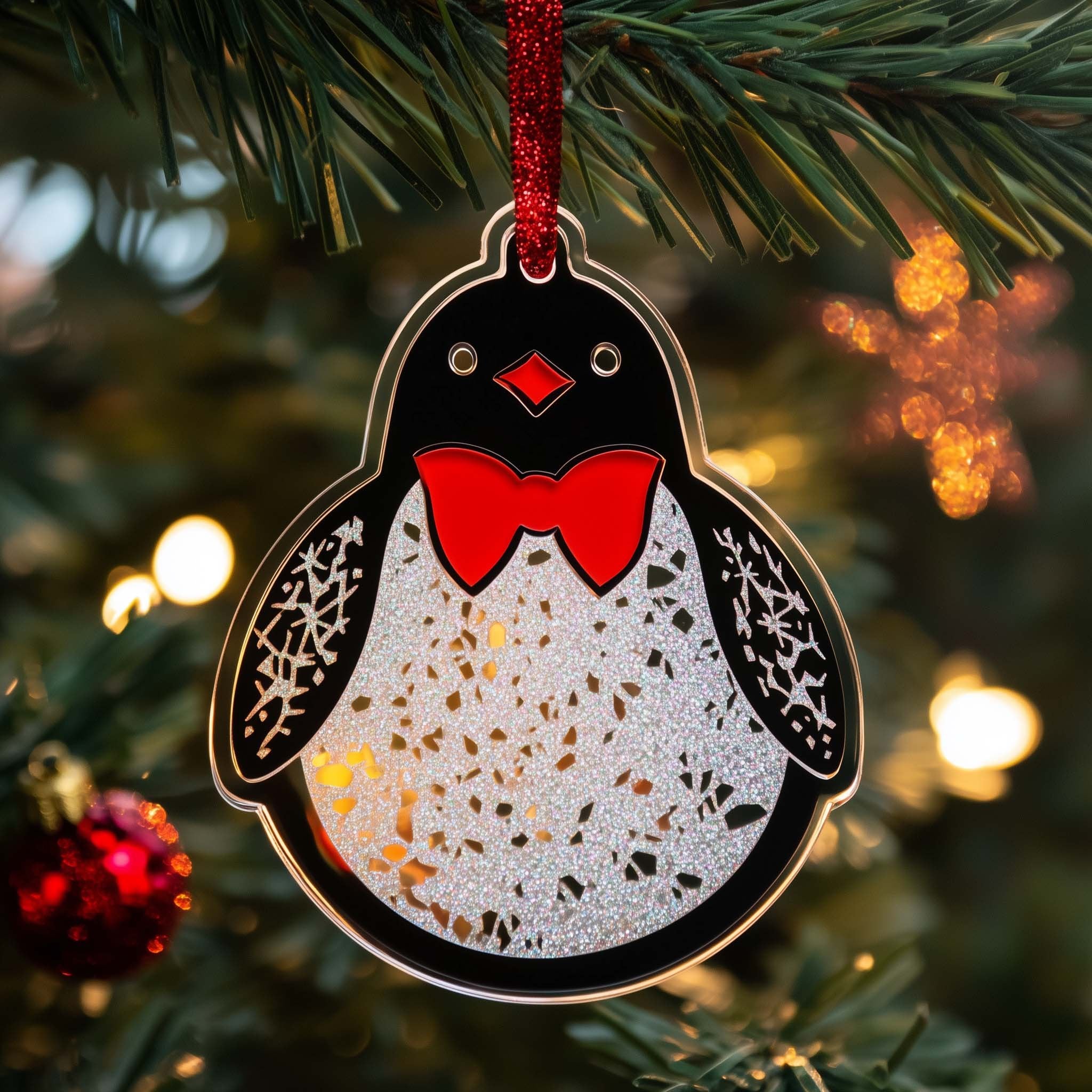 Bowtie Penguin Christmas Ornament