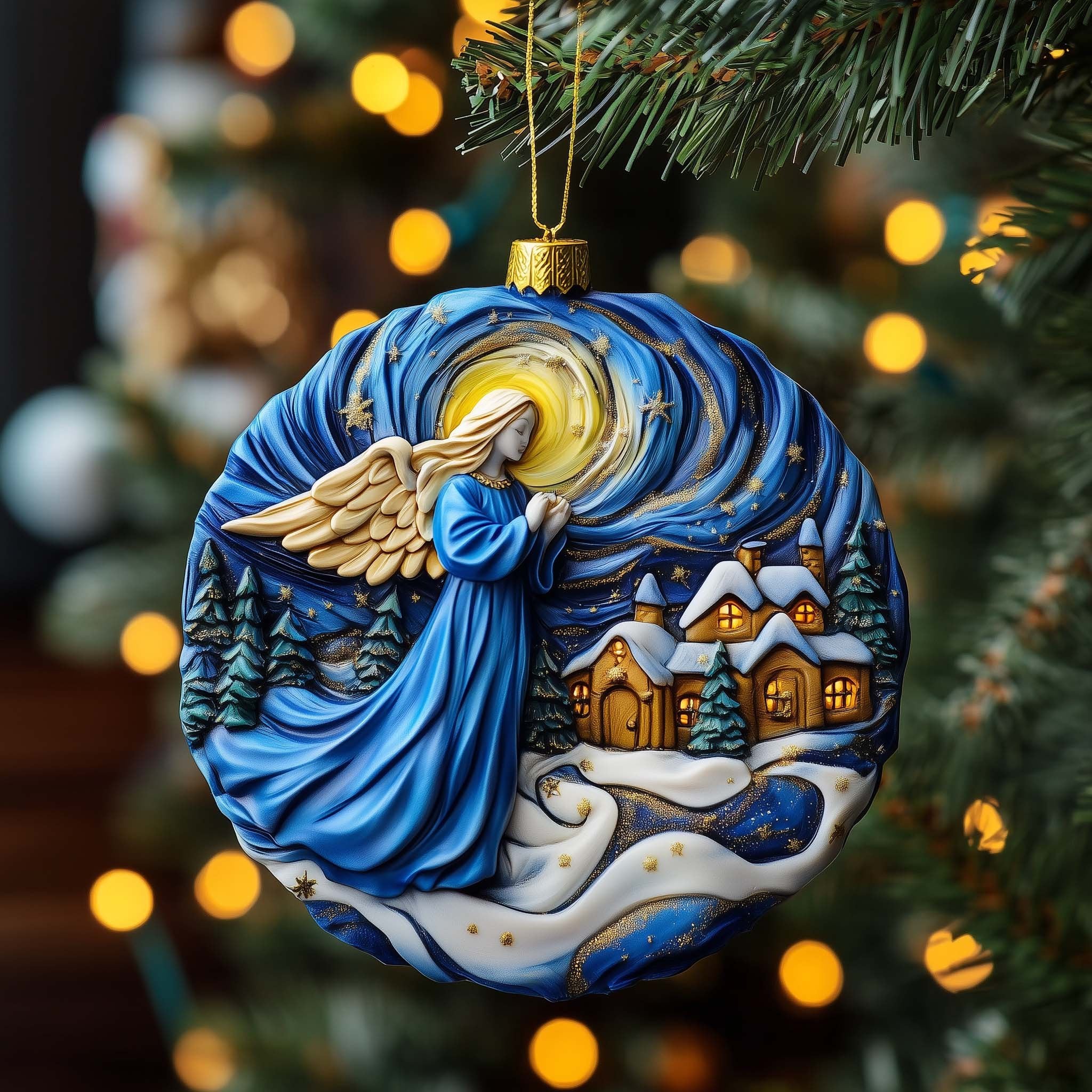 Starry Angel Christmas Ornament