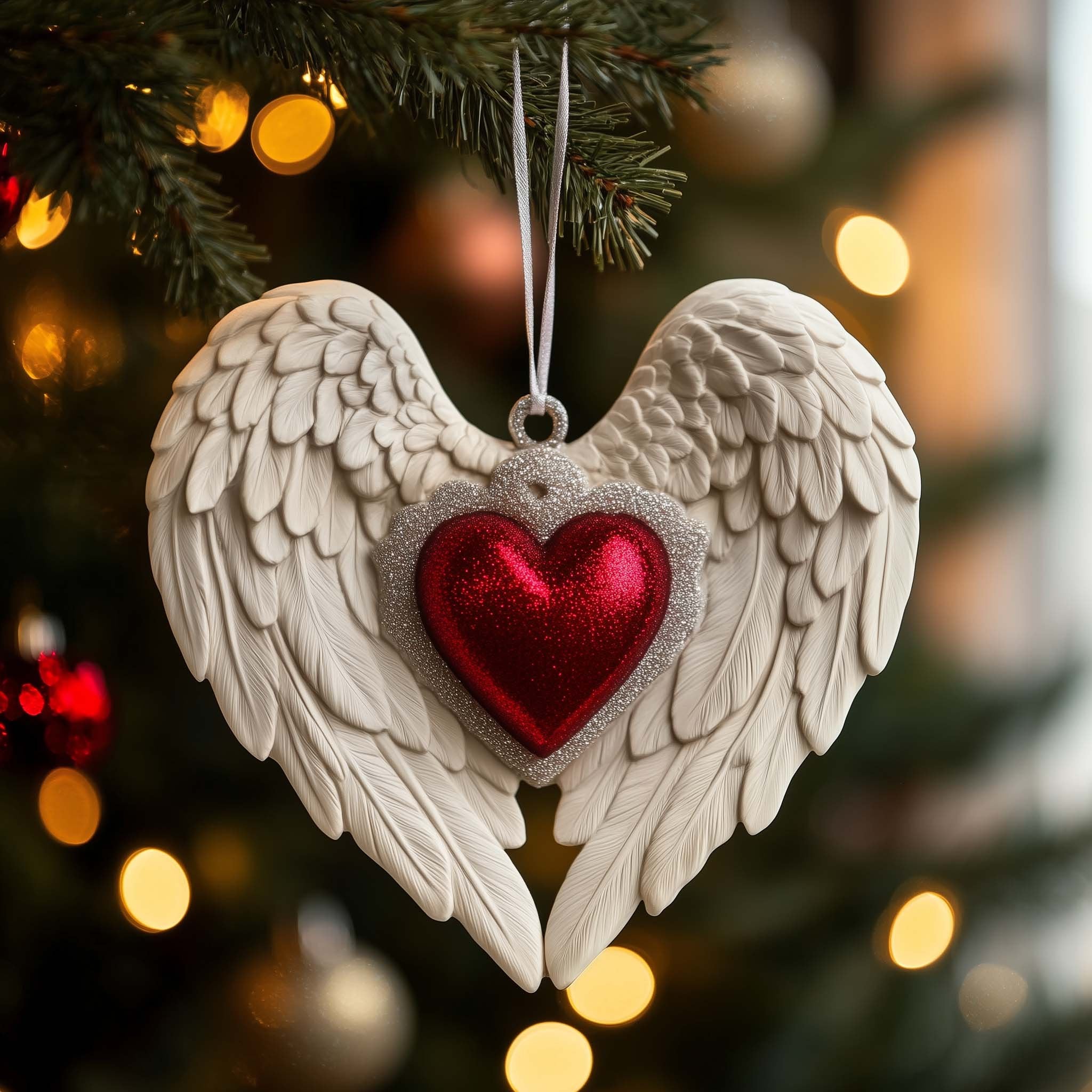 Winged Heart Christmas Ornament