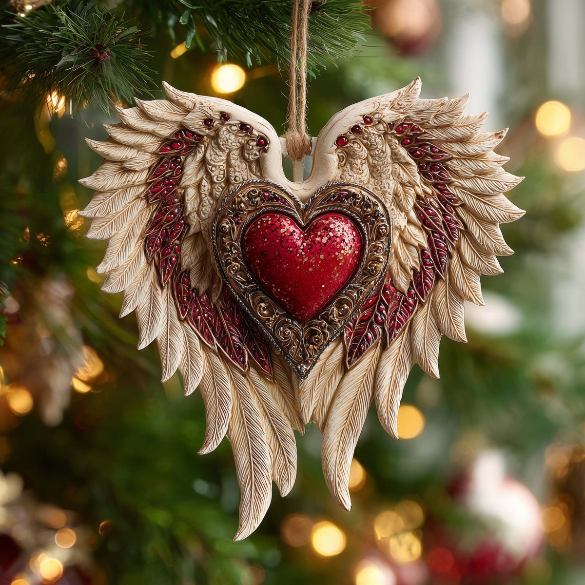 Angel Heart Christmas Ornament