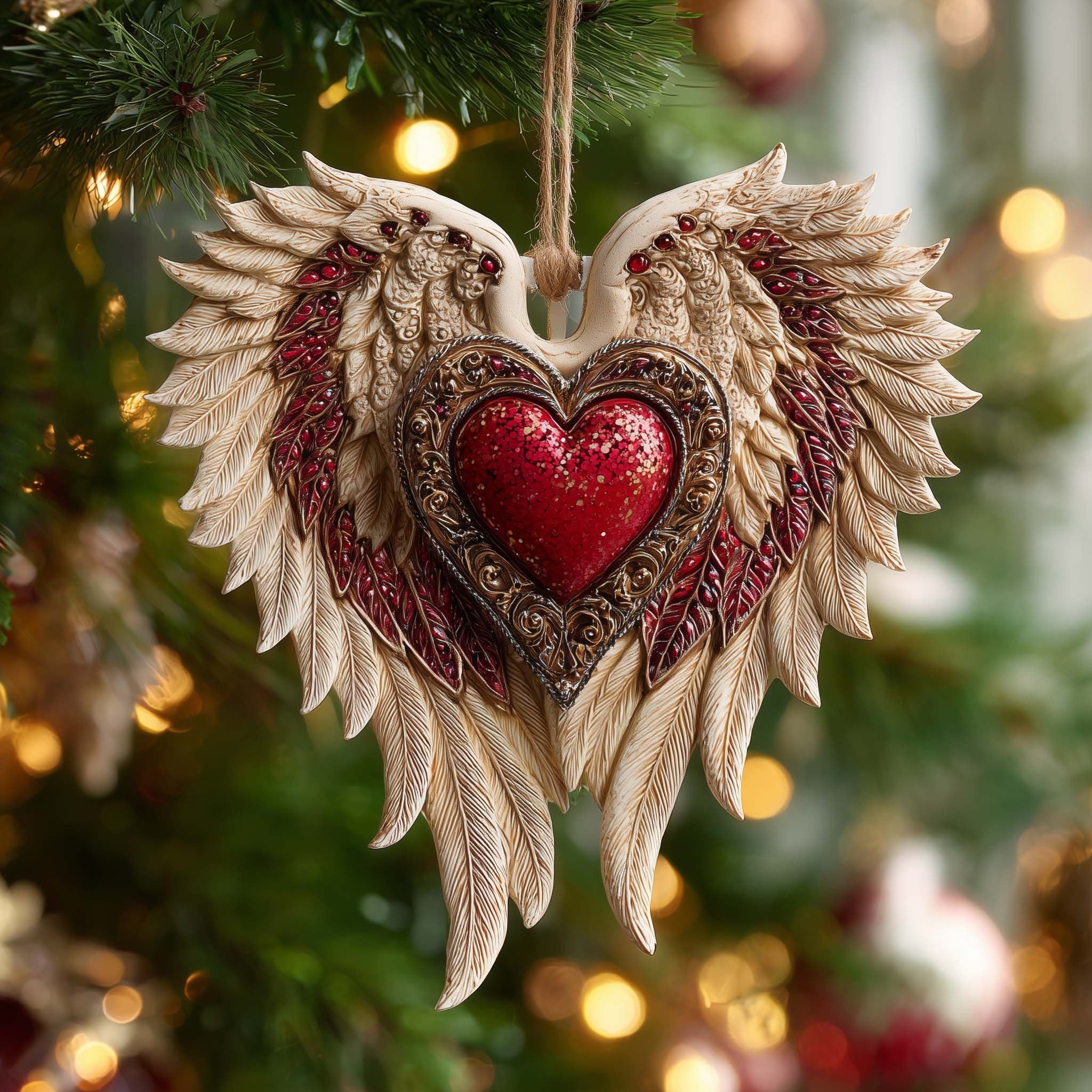 Angel Heart Christmas Ornament