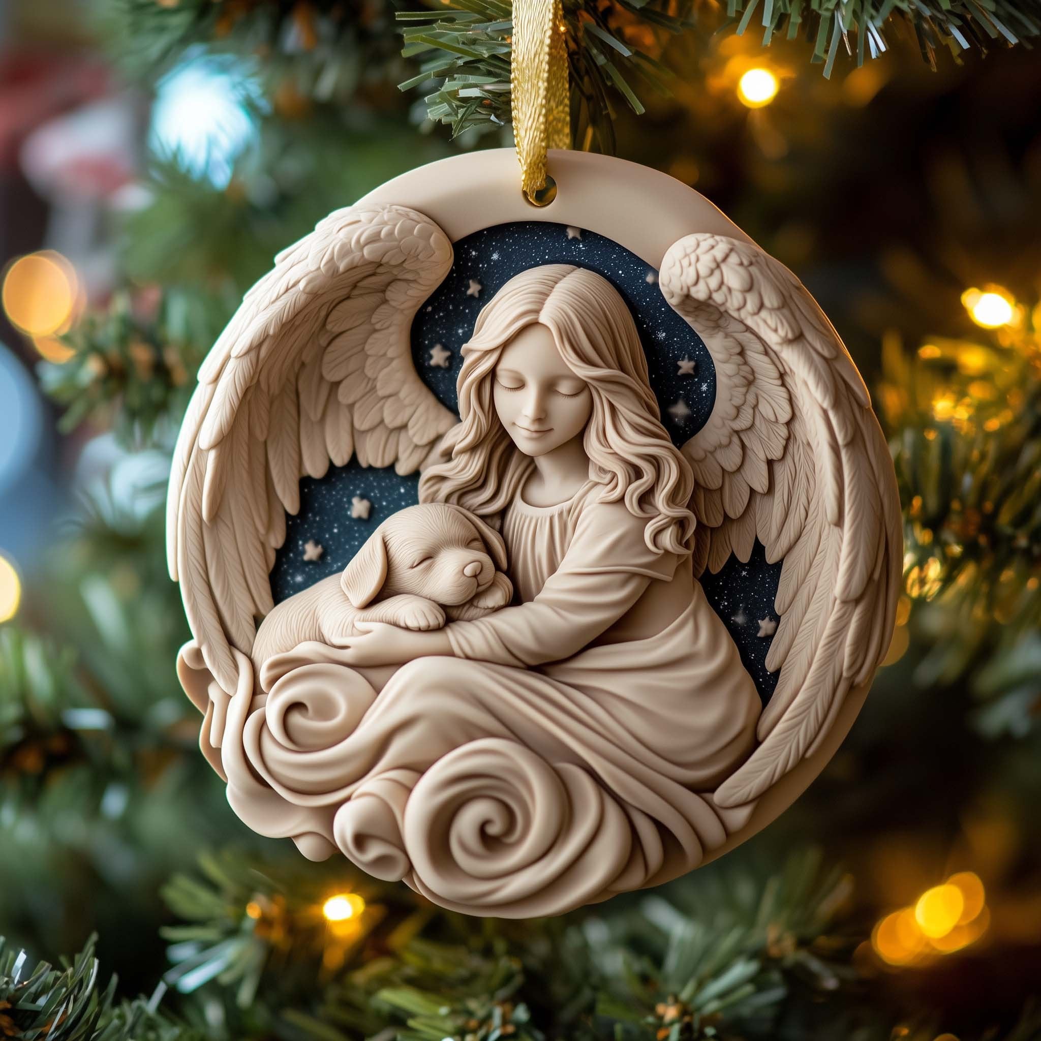 Puppy Angel Christmas Ornament