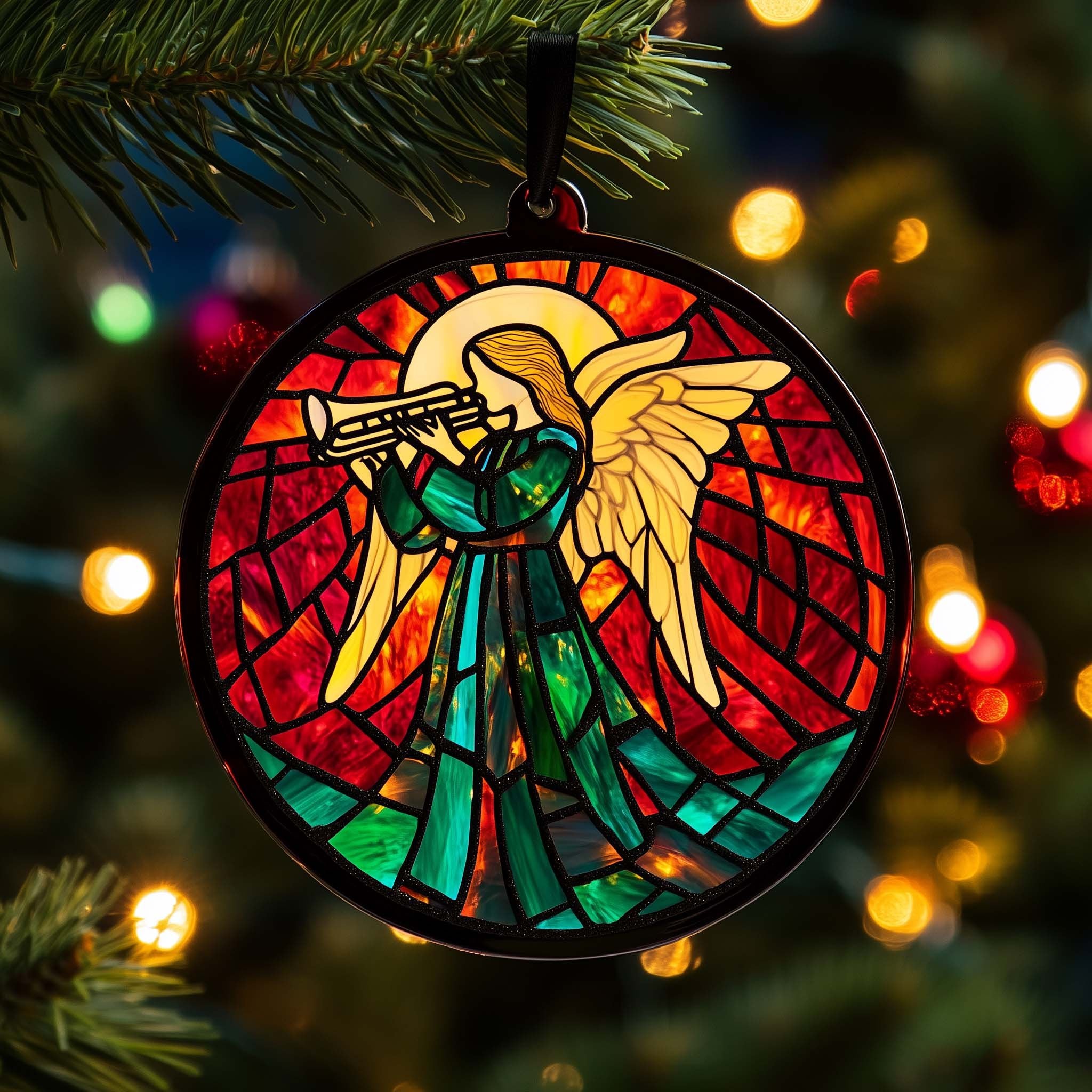 Stained Angel Christmas Ornament