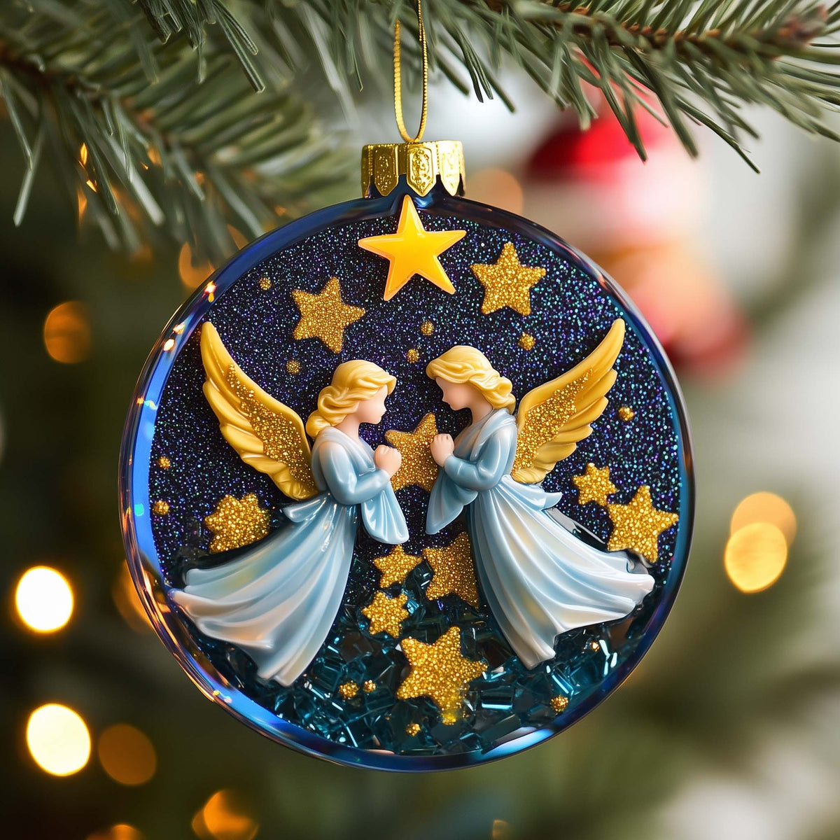 Starry Angels Christmas Ornament