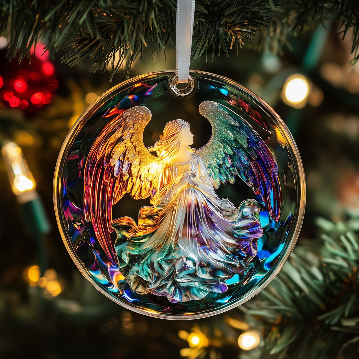 Iridescent Angel Christmas Ornament