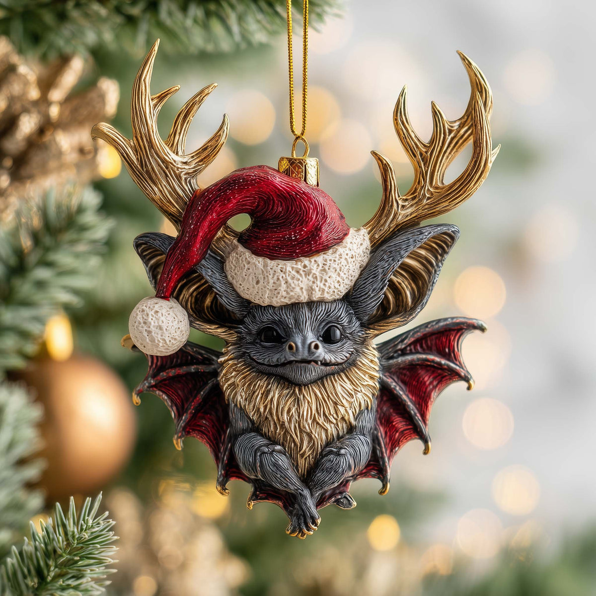 Reindeer Bat Christmas Ornament