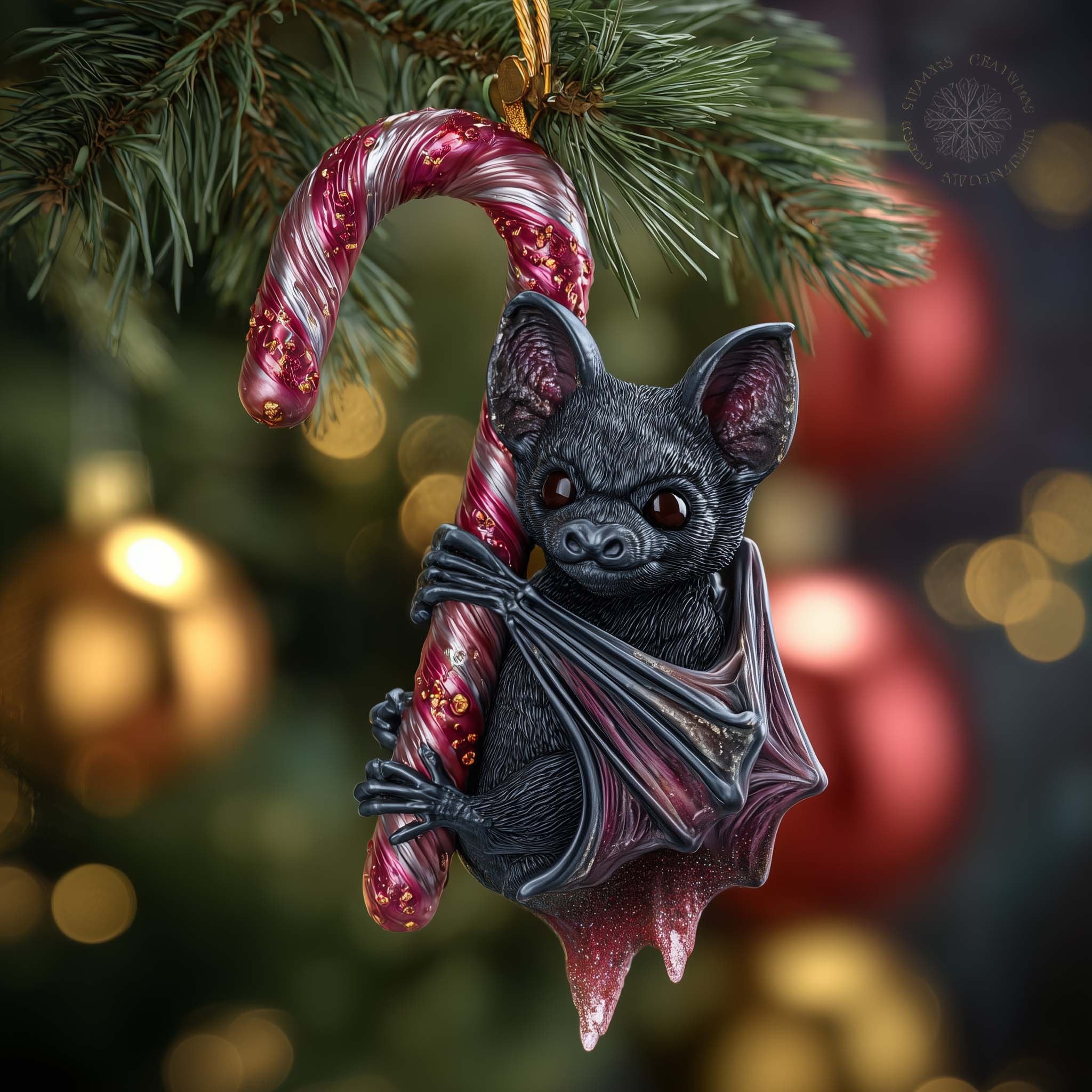 Candy Bat Christmas Ornament