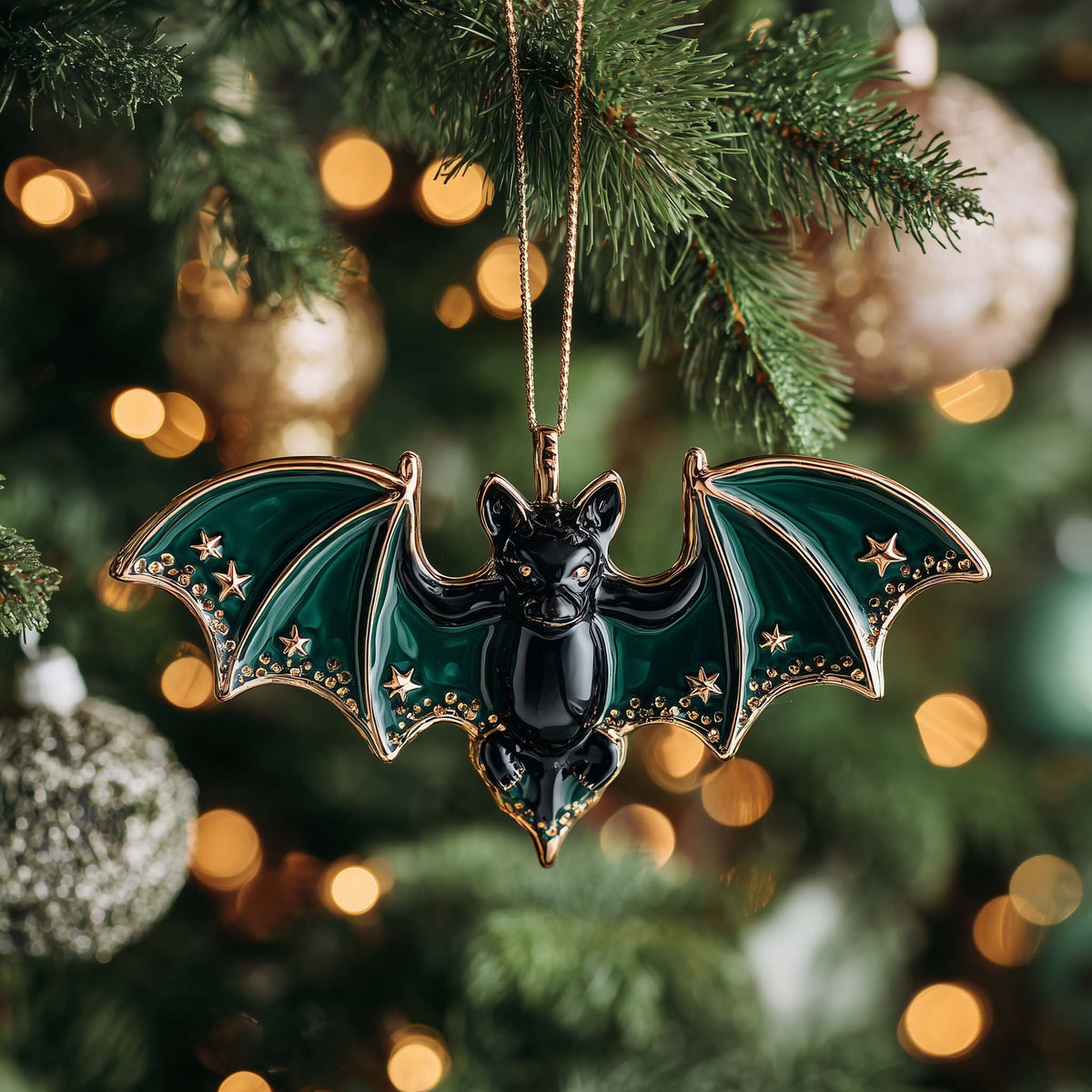 Starry Bat Christmas Ornament