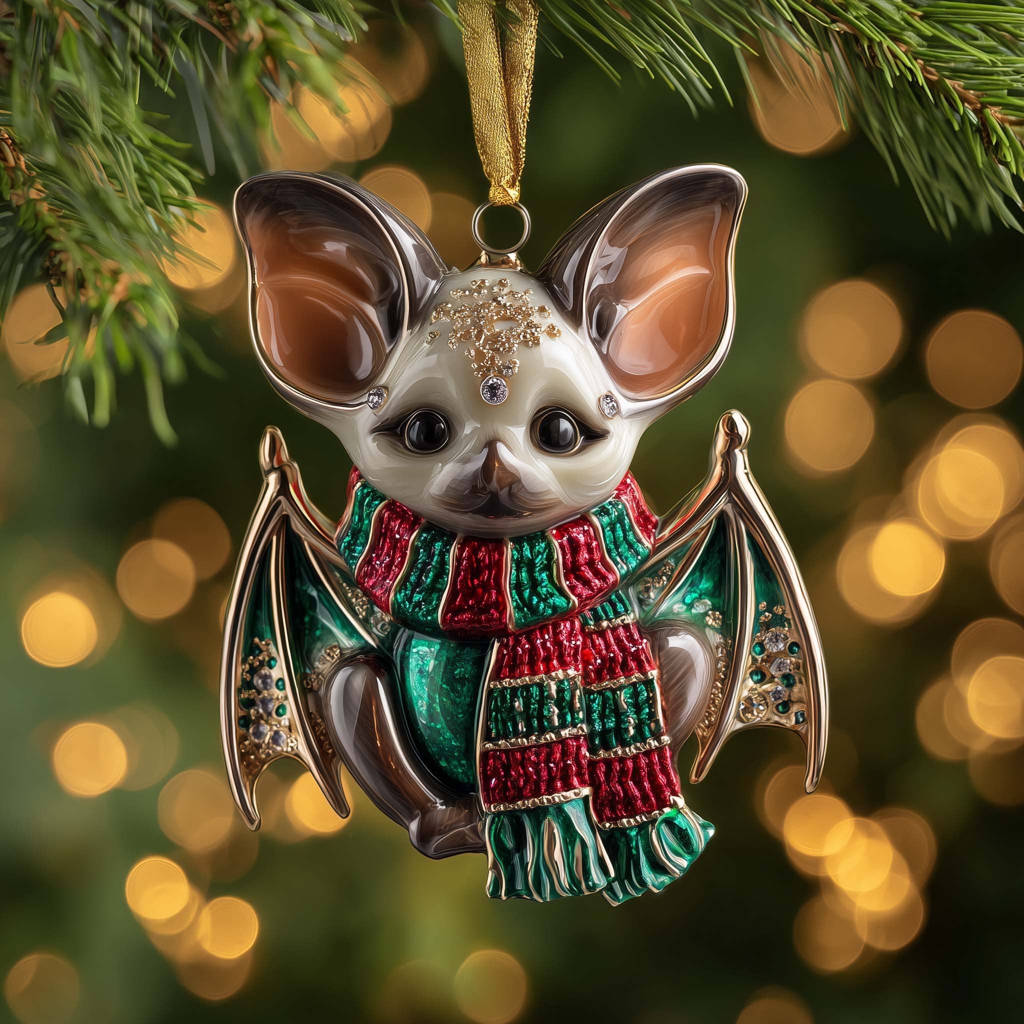 Scarf Bat Christmas Ornament