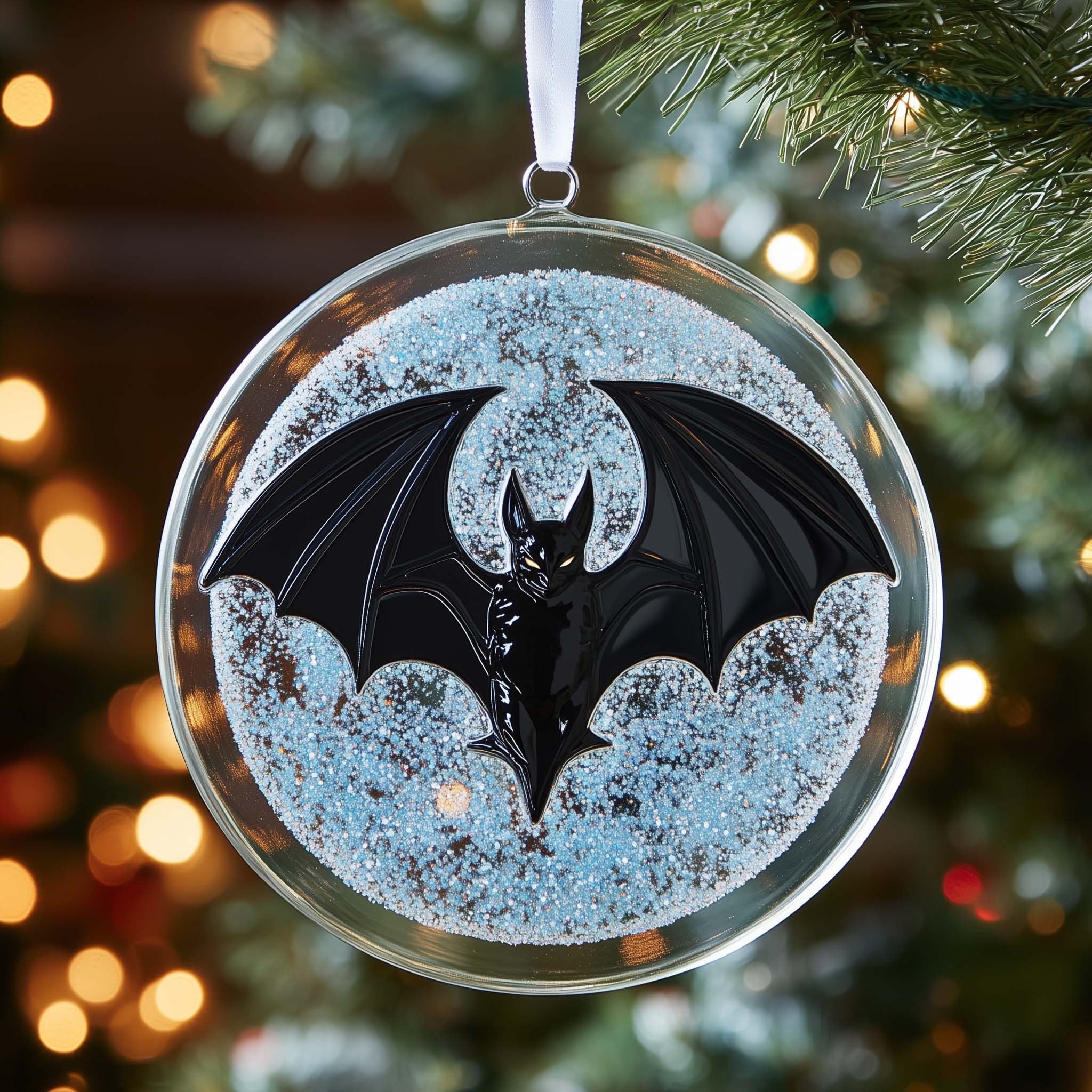 Glitter Bat Christmas Ornament