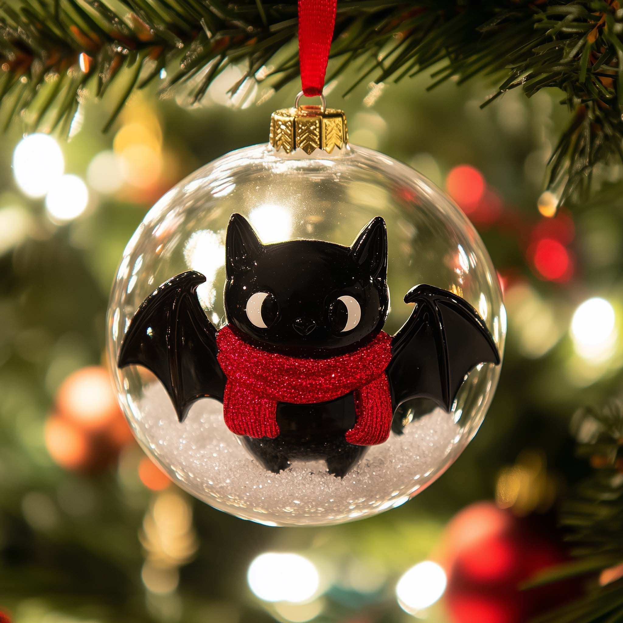Globe Bat Christmas Ornament