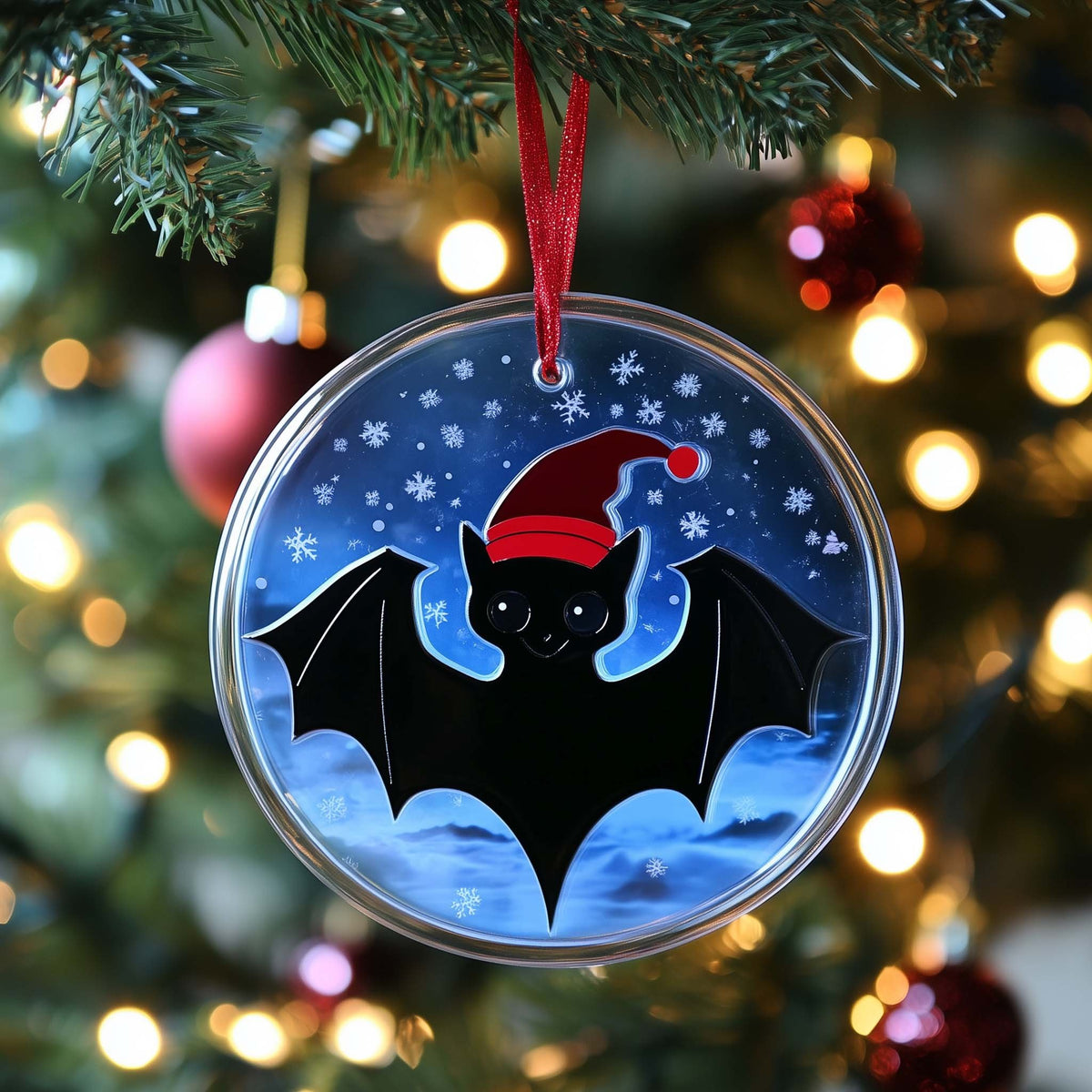Santa Bat Christmas Ornament