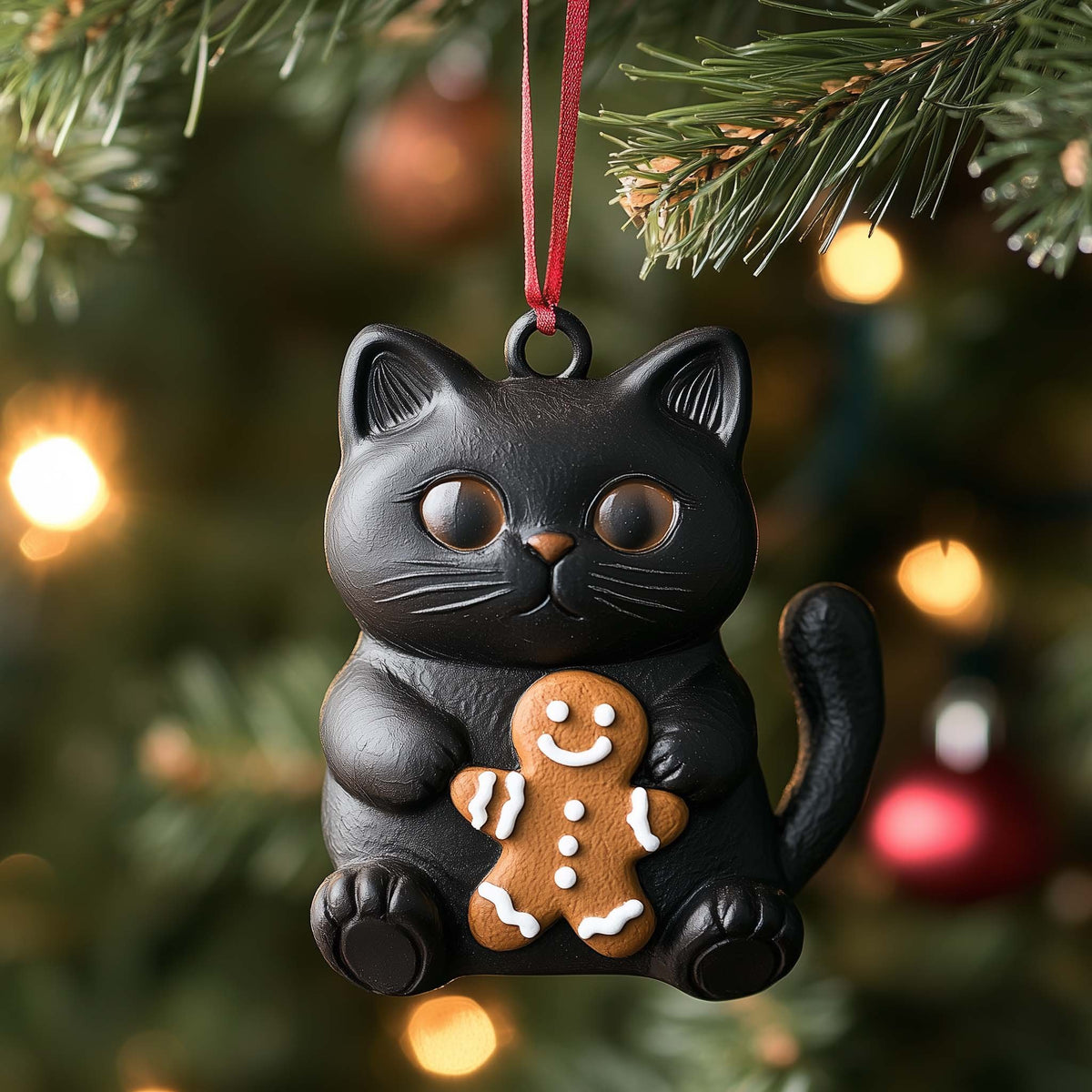 Gingerbread Cat Christmas Ornament