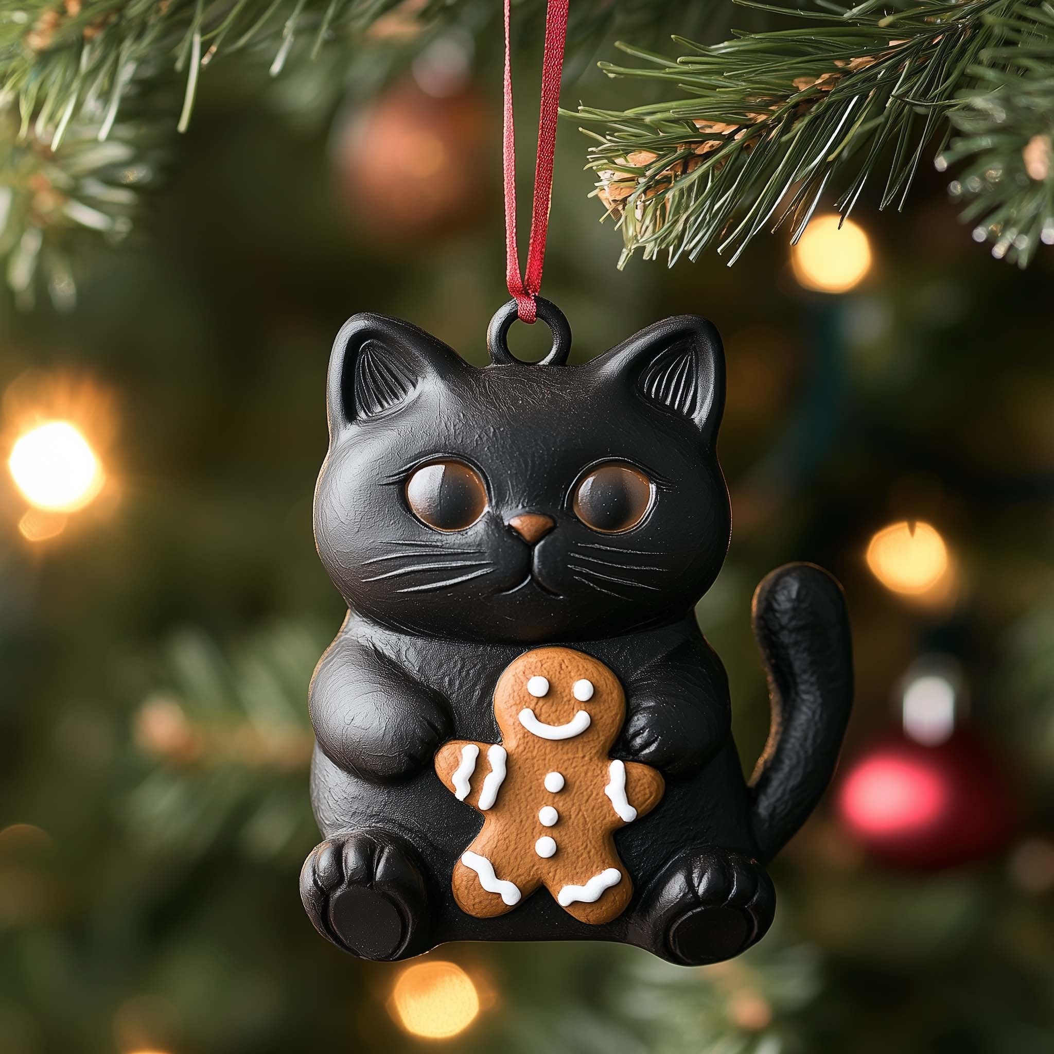 Gingerbread Cat Christmas Ornament