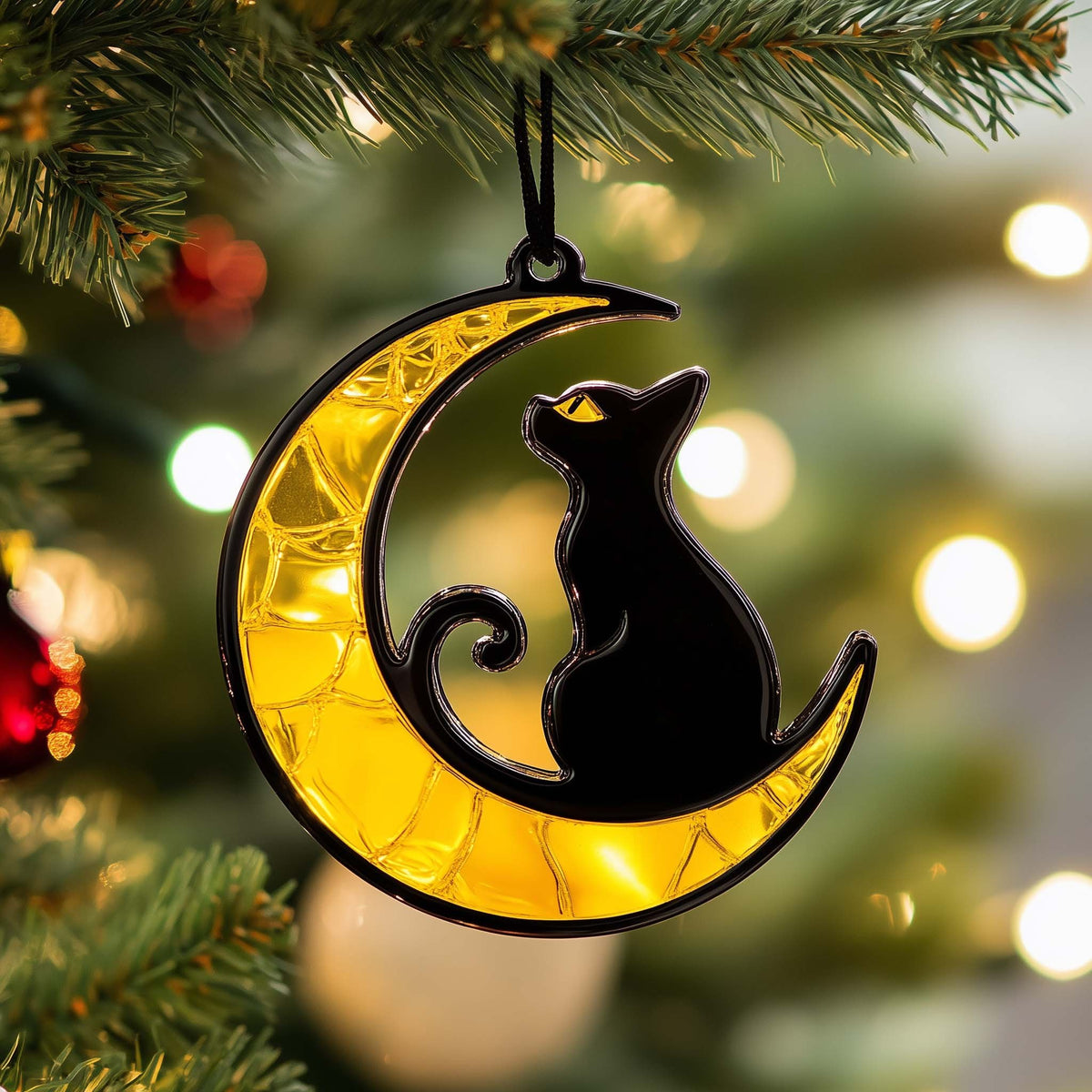 Moon Cat Christmas Ornament