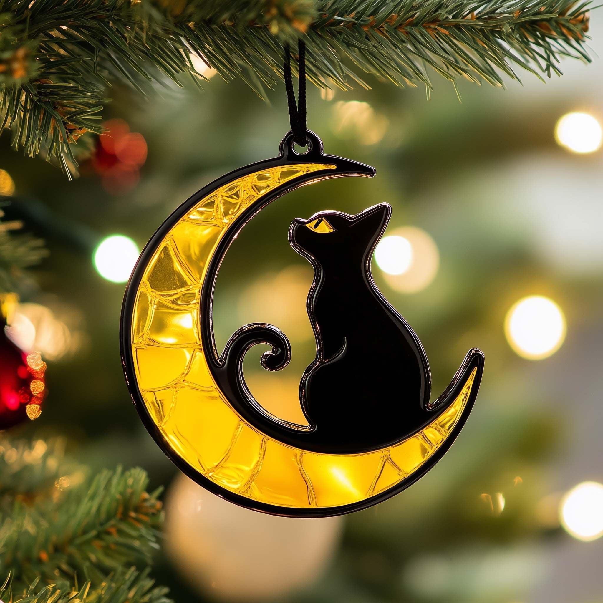Moon Cat Christmas Ornament